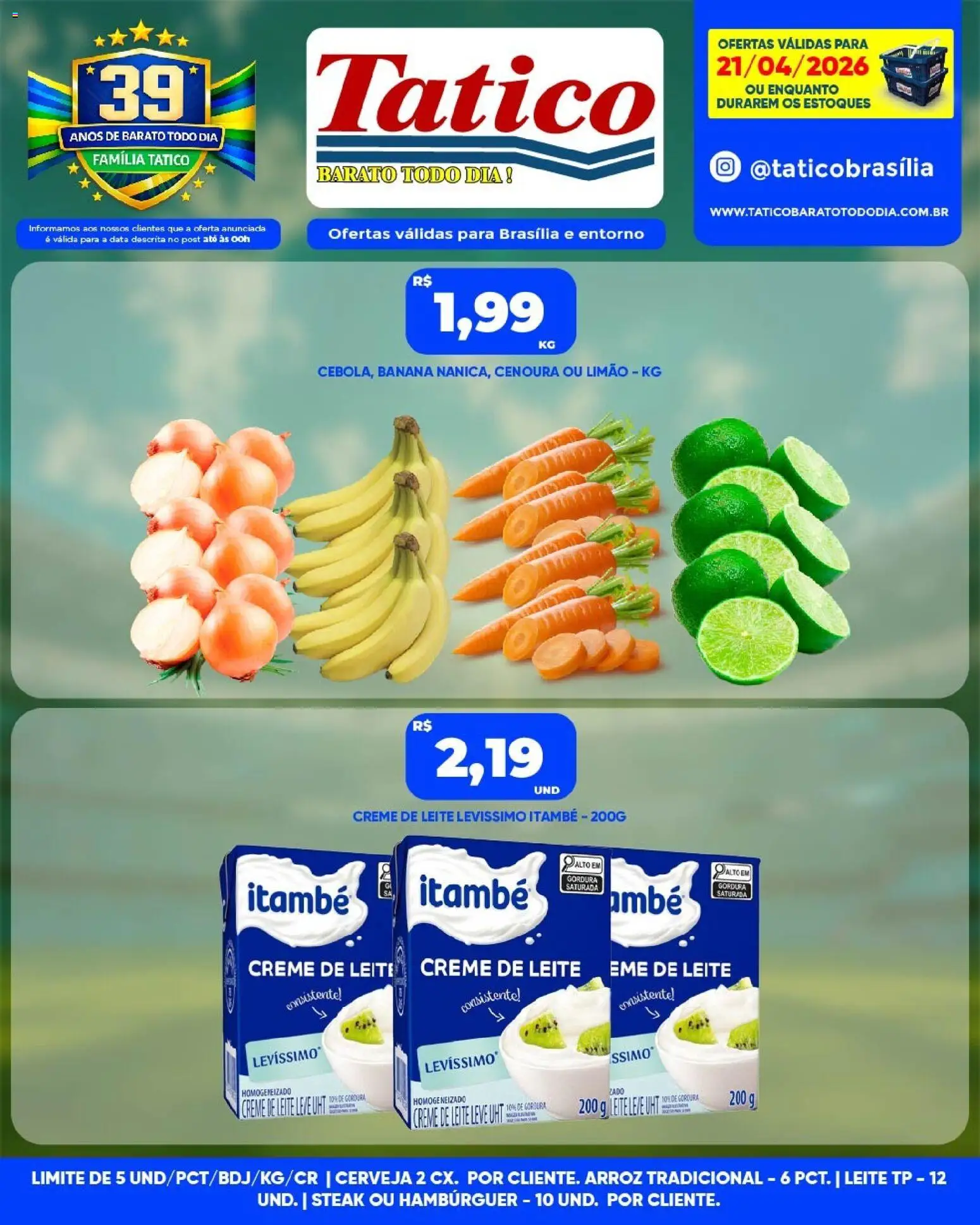 Tatico Folheto - válido de 22.04.2026 | Página: 22 | Produtos: Leite, Cerveja, Arroz, Cenoura