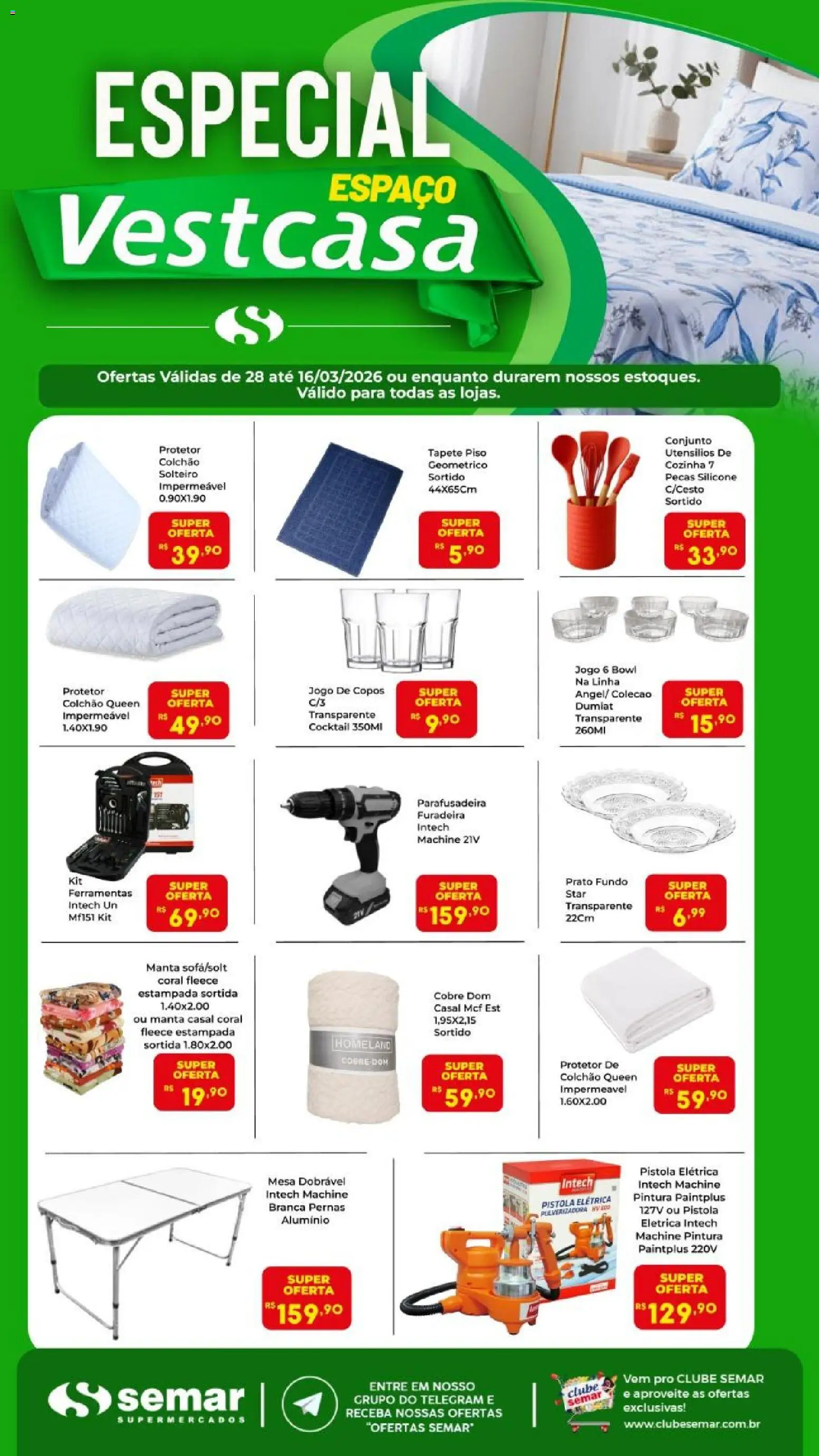 Semar Supermercado Folheto - válido de 28.02.2026 | Página: 2 | Produtos: Mesa, Furadeira, Copos, Parafusadeira