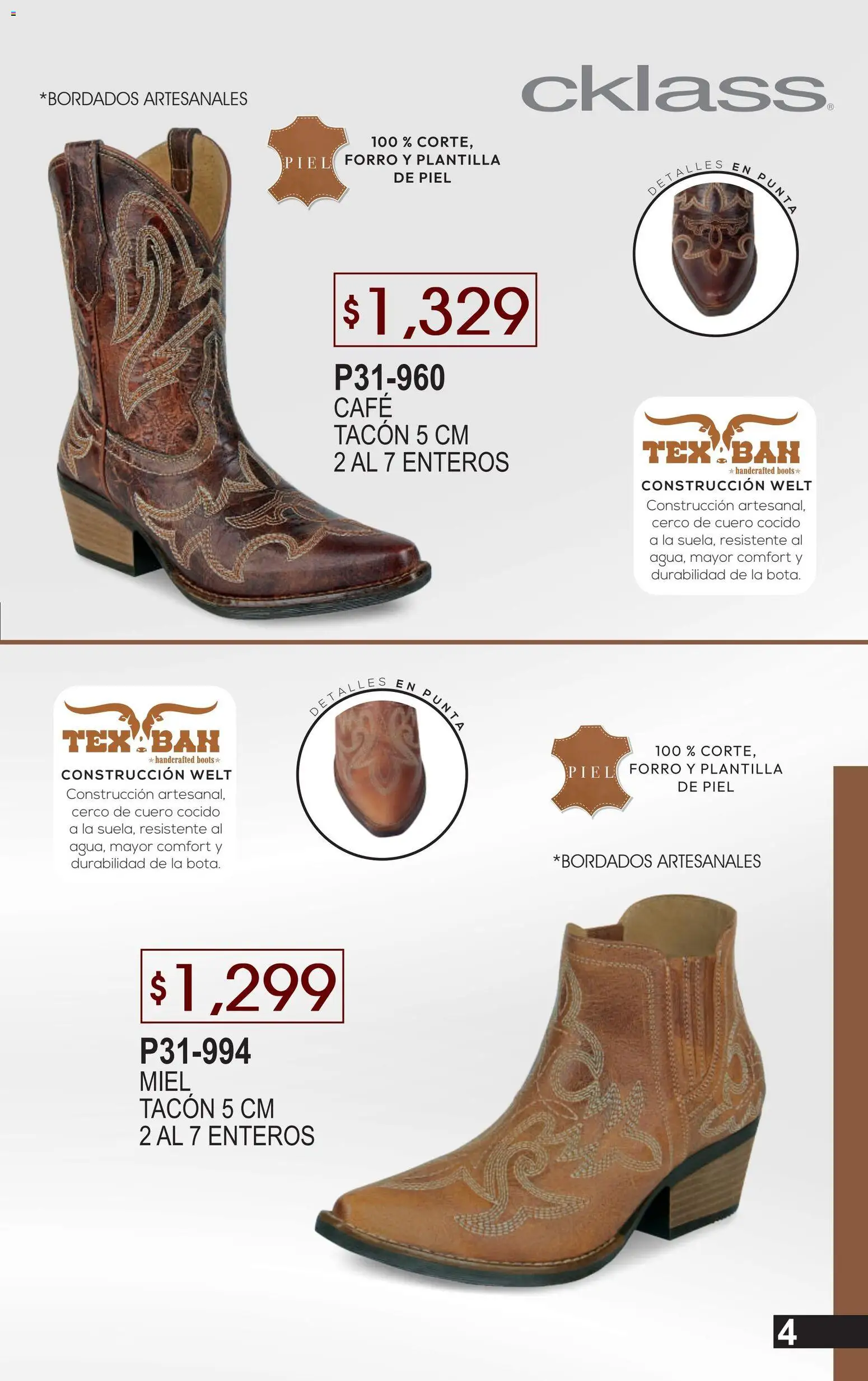 Nuevas ofertas de Cklass válidas en toda la República Mexicana desde el 02.01.2026. ¡Encuentra las mejores ofertas en Cklass catálogo Especial Botas y Botines! | Página: 5 | Productos: Café