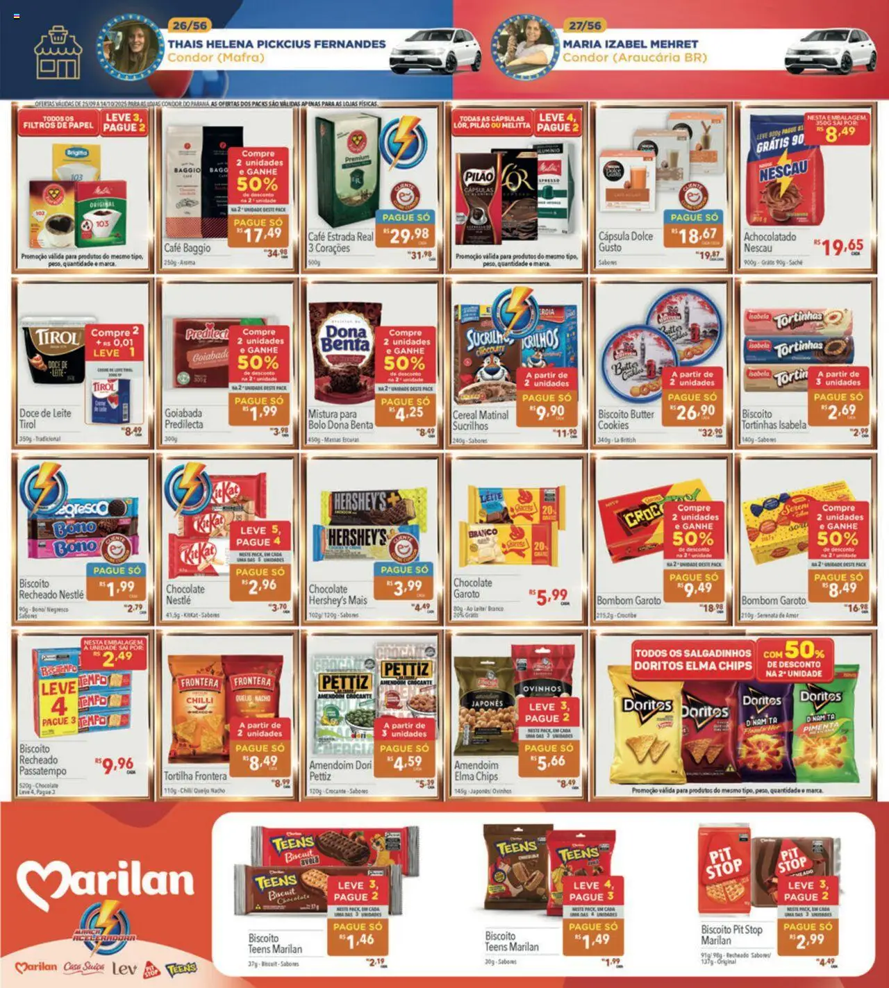 Supermercados Condor Folheto - válido de 25.09.2025 | Página: 9 | Produtos: Achocolatado, Salgadinhos, Biscoito recheado, Doce de leite