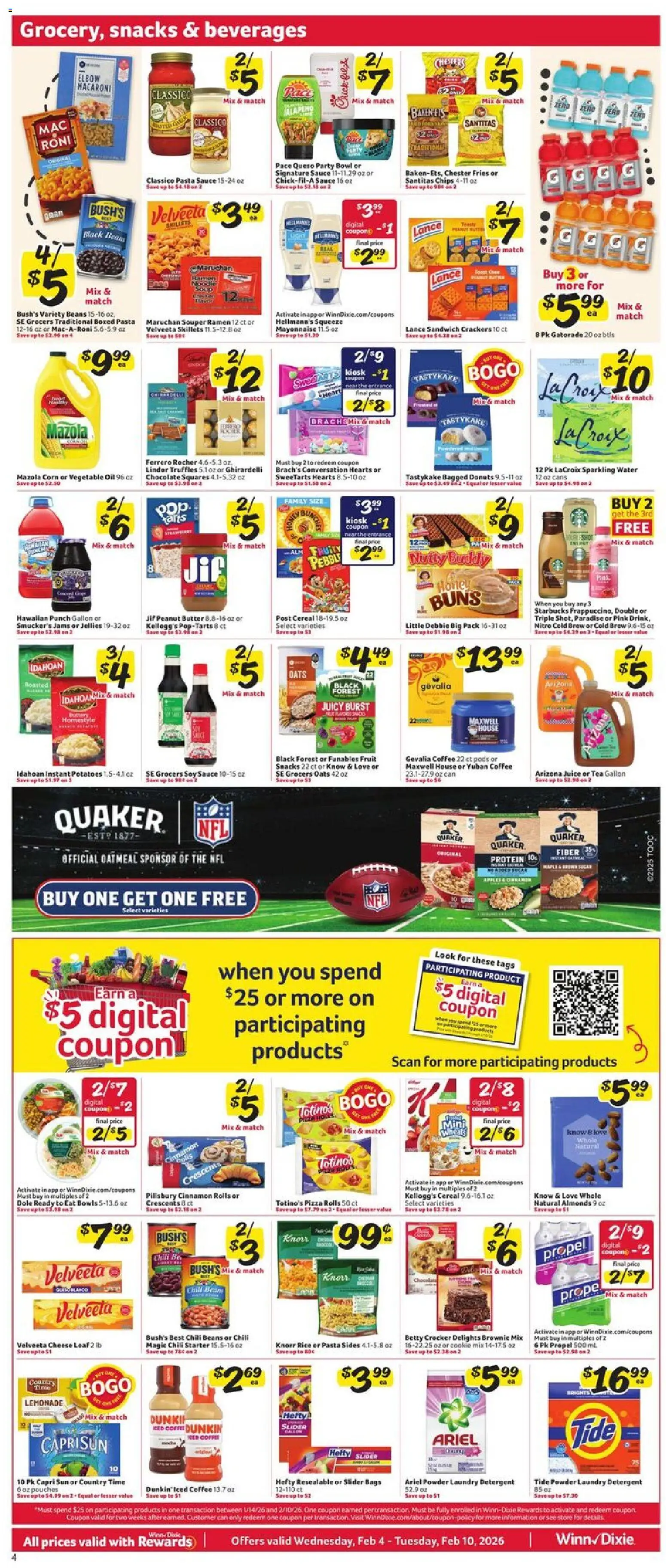 Winn Dixie Weekly Circular - GA - valid from 04.02.2026 | Page: 6 | Products: Powder, Butter, Chocolate, Water