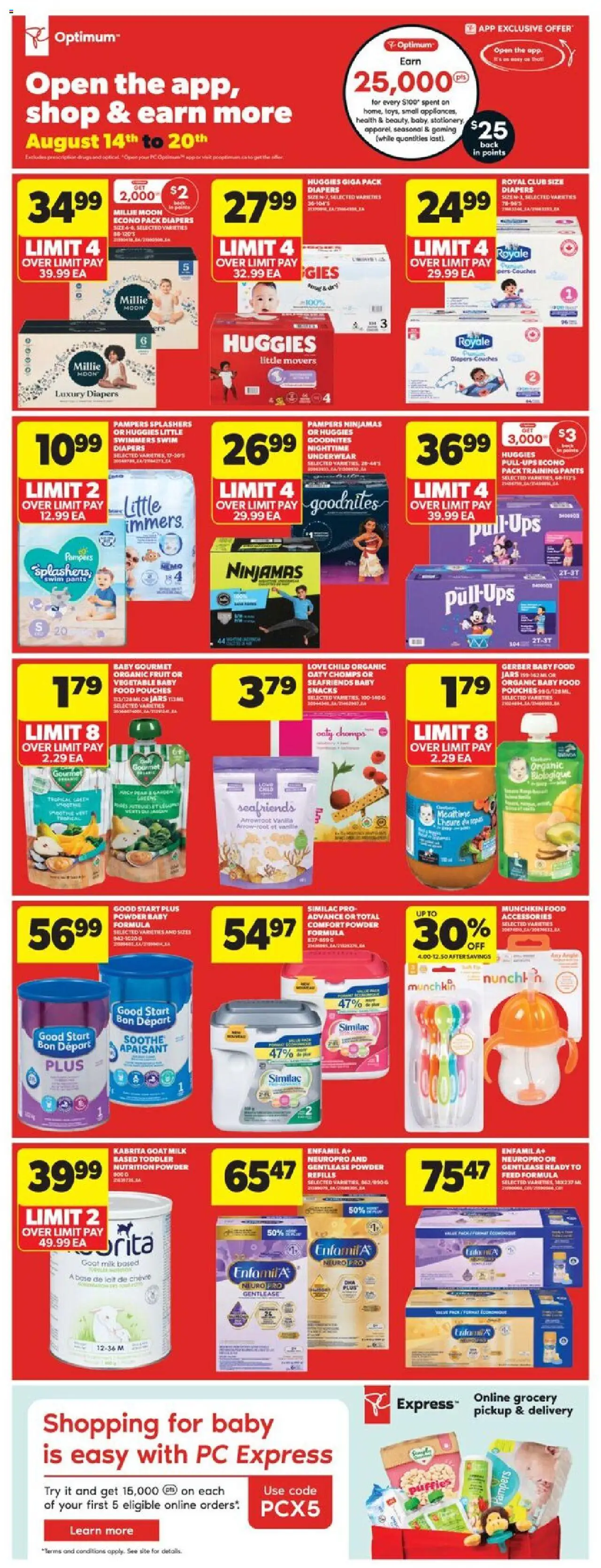 Real Canadian Superstore flyer valid from 14.08.2025 | Page: 28 | Products: PC, Milk, Pants, Underwear