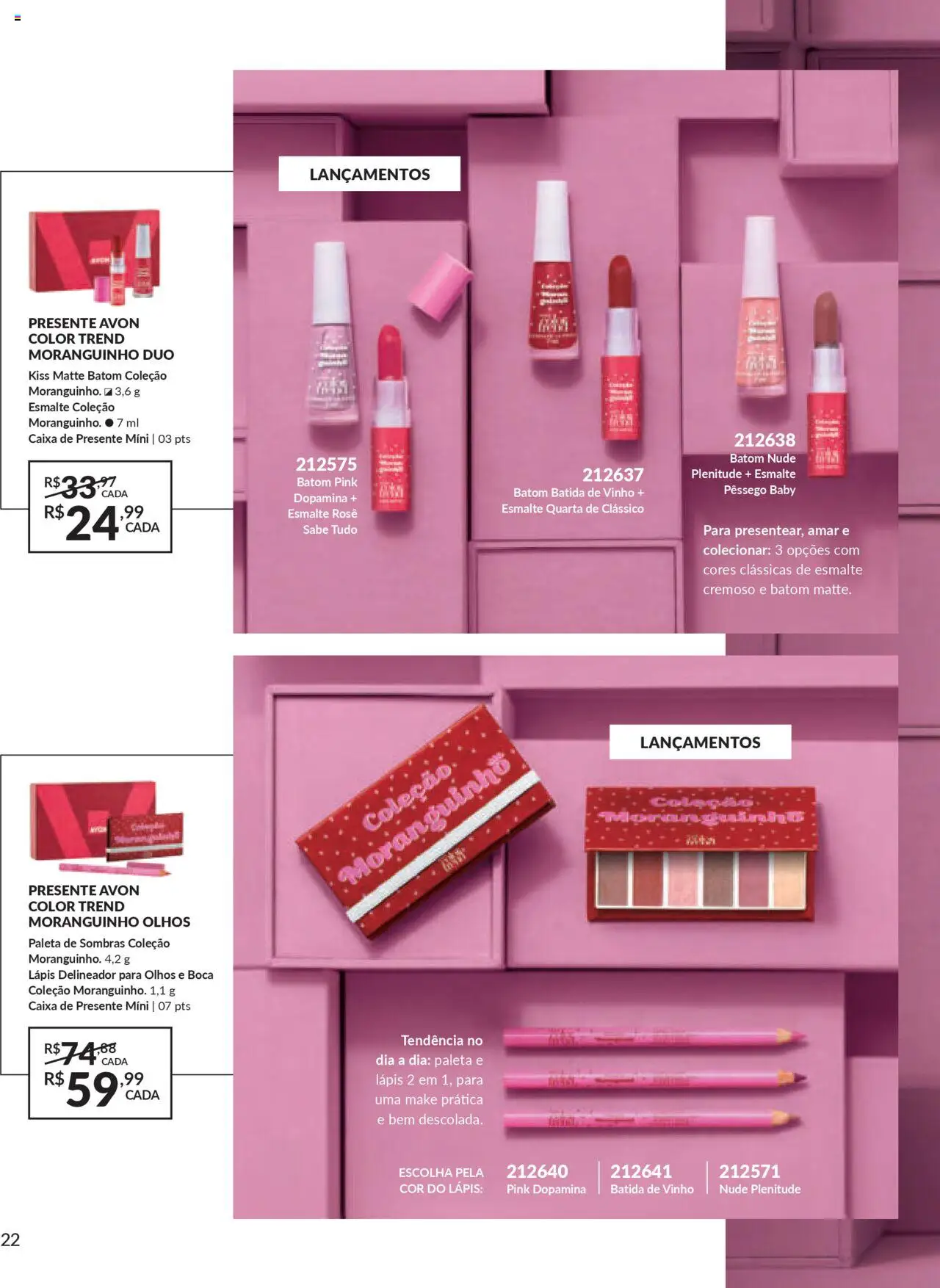 Avon Folheto - válido de 07.10.2025 | Página: 22 | Produtos: Delineador, Batom, Caixa, Vinho