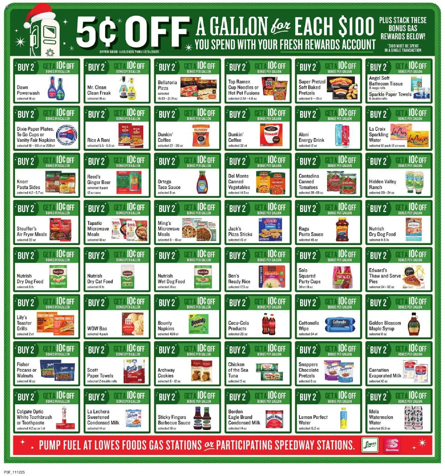 Lowes Foods Holiday Fuel - valid from 12.11.2025 | Page: 3 | Products: Pump, Chocolate, Cookies, Watermelon