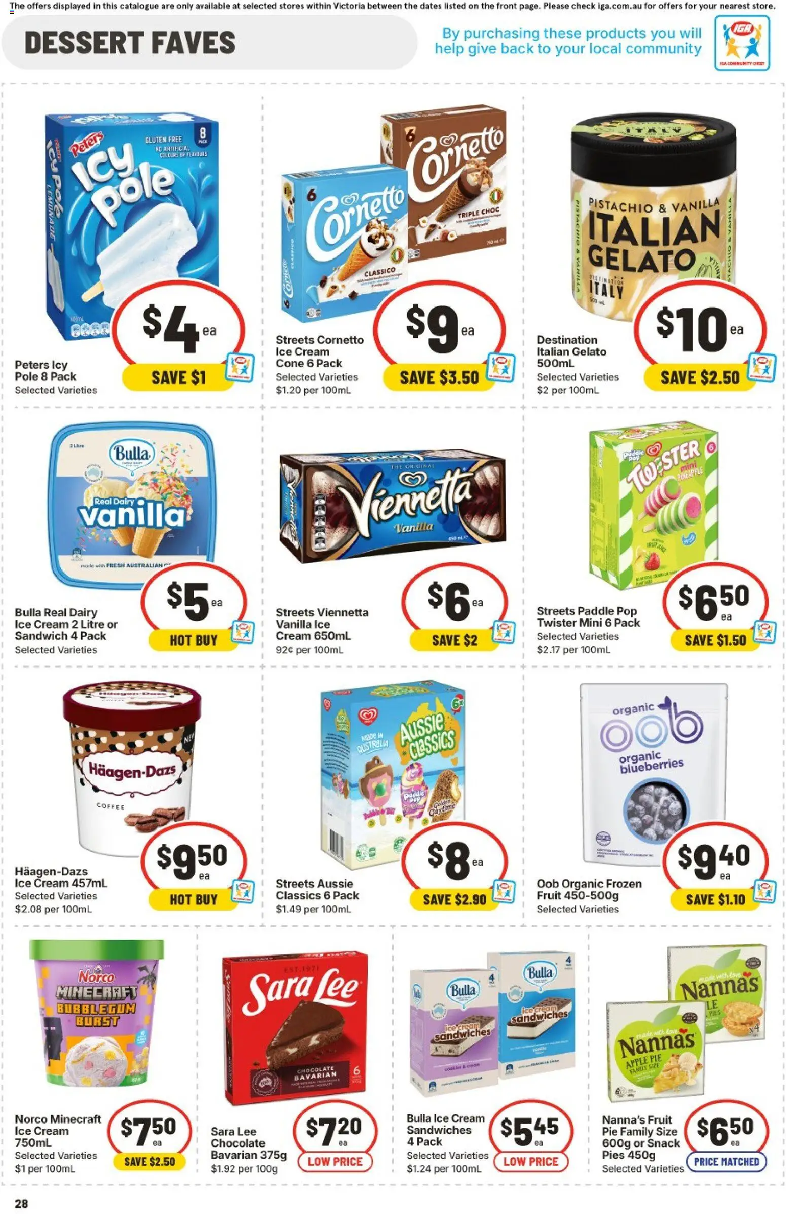 IGA catalogue - valid from 11.03.2026 | Page: 27 | Products: Coffee, Cream, Blueberries, Pies