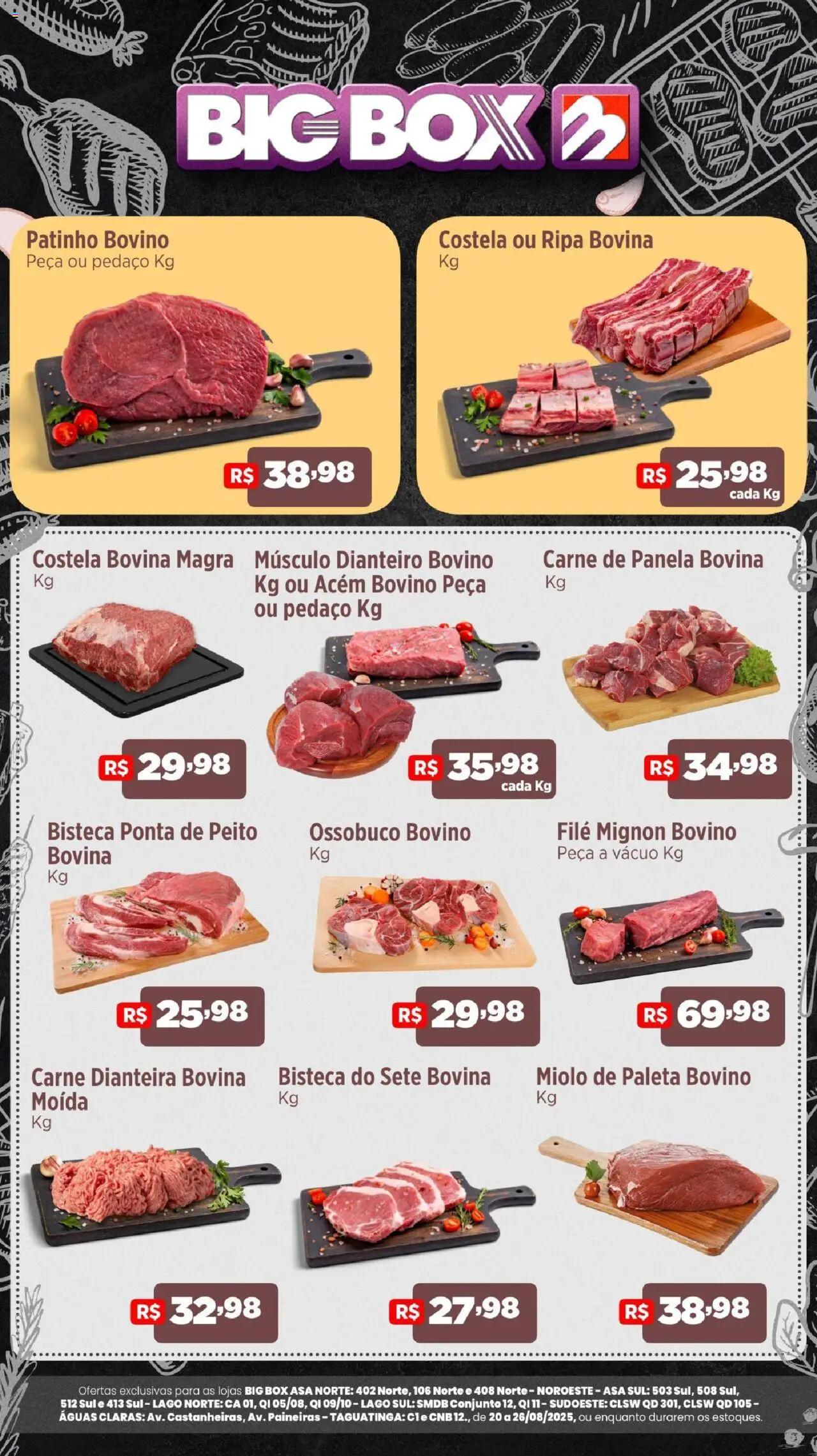 Big Box Folheto - válido de 20.08.2025 | Página: 1 | Produtos: Panela, Acém, Filé mignon, Carne