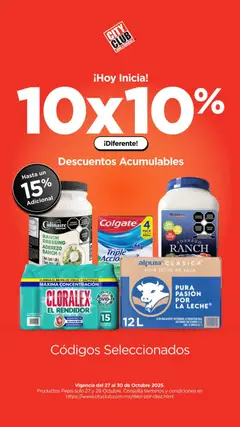 Vista previa de City Club catálogo El 10x10 ya es hoy, nuevo folleto de la tienda, válido en México a partir del 27.10.2025