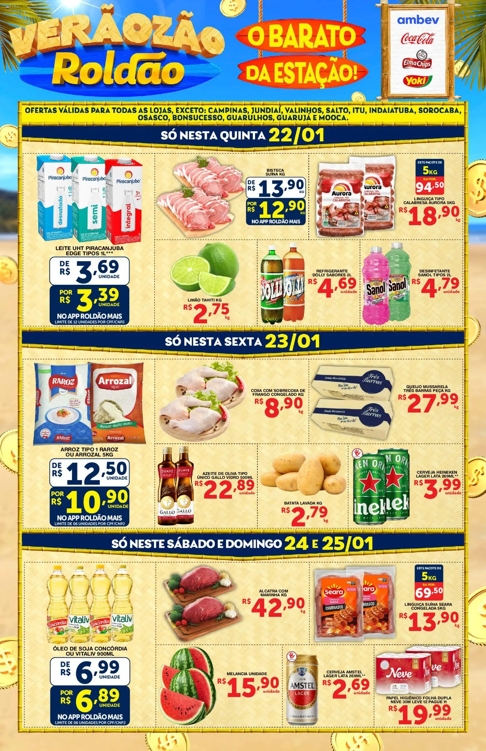Roldão Folheto - válido de 22.01.2026 | Página: 1 | Produtos: Elma Chips, Leite, Cerveja, Heineken