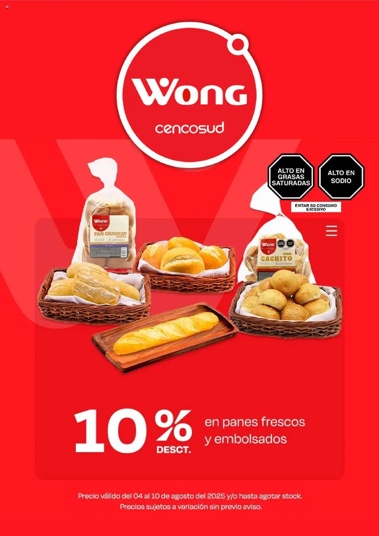 Catálogo Wong válido desde 04.08.2025 | Página: 1 | Productos: Pan