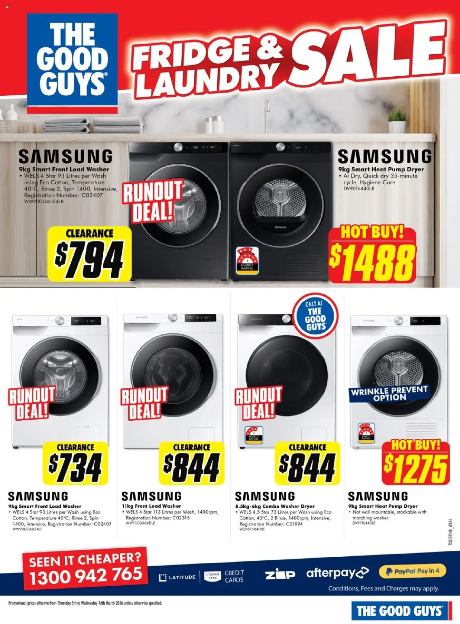 The Good Guys catalogue - valid from 05.03.2026 | Page: 8 | Products: Laundry, Fridge, Dryer, Washer