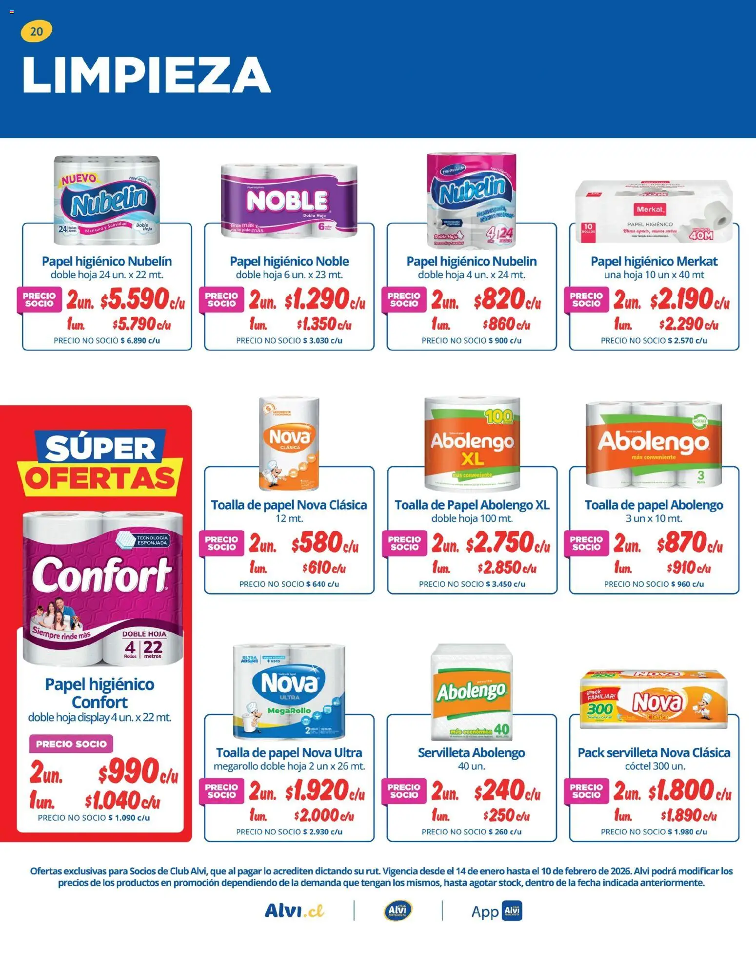 Alvi catálogo │ válido desde el 14.01.2026 | Página: 20 | Productos: Toalla, Papel higiénico, Té