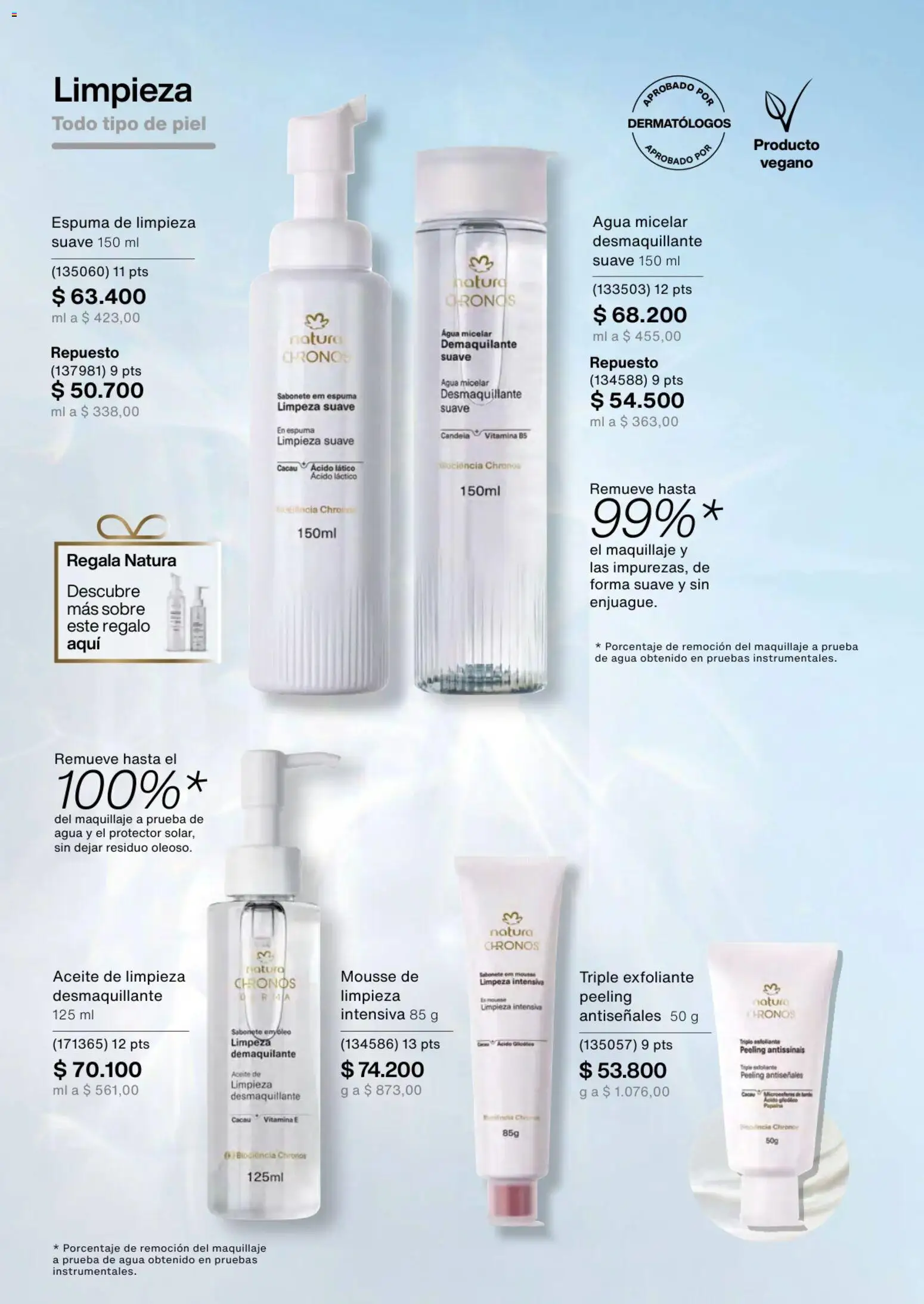 Natura revista - valida desde el 13.11.2025 | Página: 110 | Productos: Agua, Sobre, Desmaquillante, Peeling