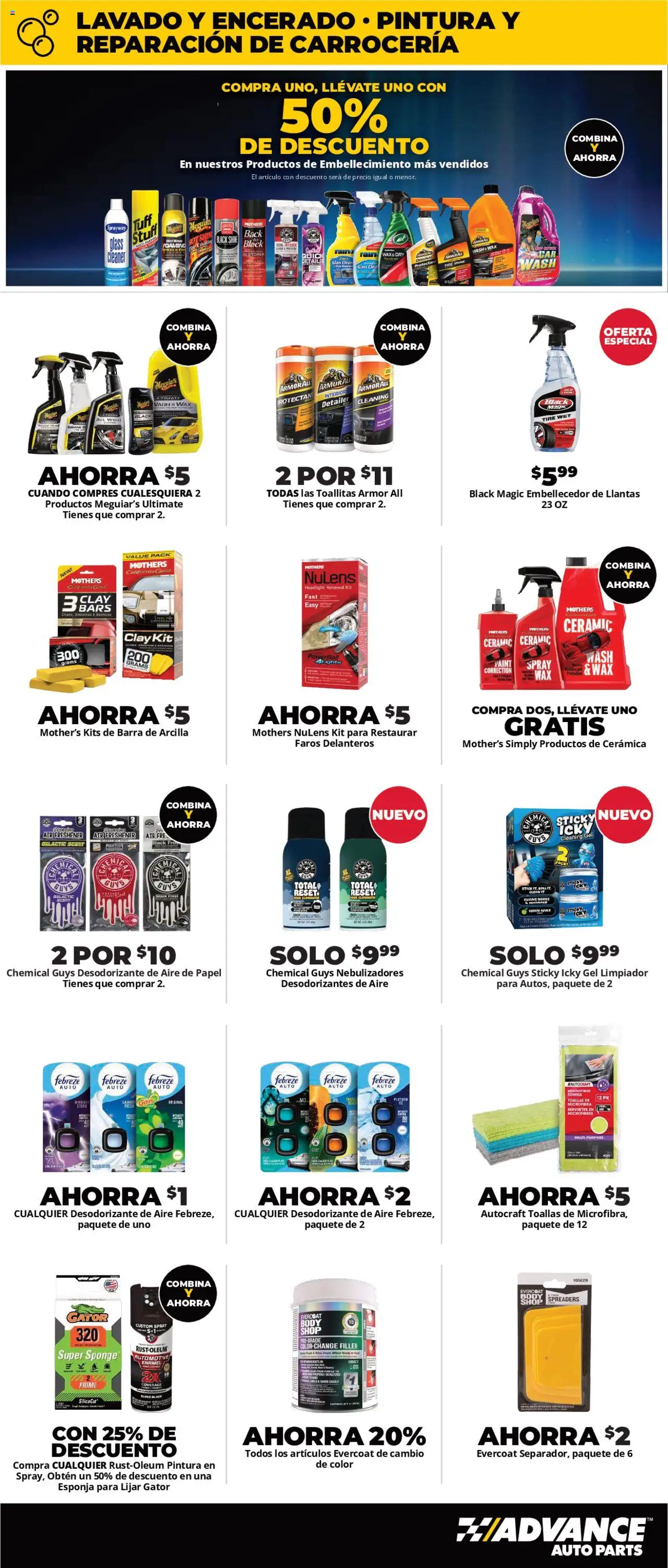 Advance Auto Parts Weekly Ad - Spanish - valid from 31.07.2025 | Page: 5 | Products: Tire, Sponge, Headlight