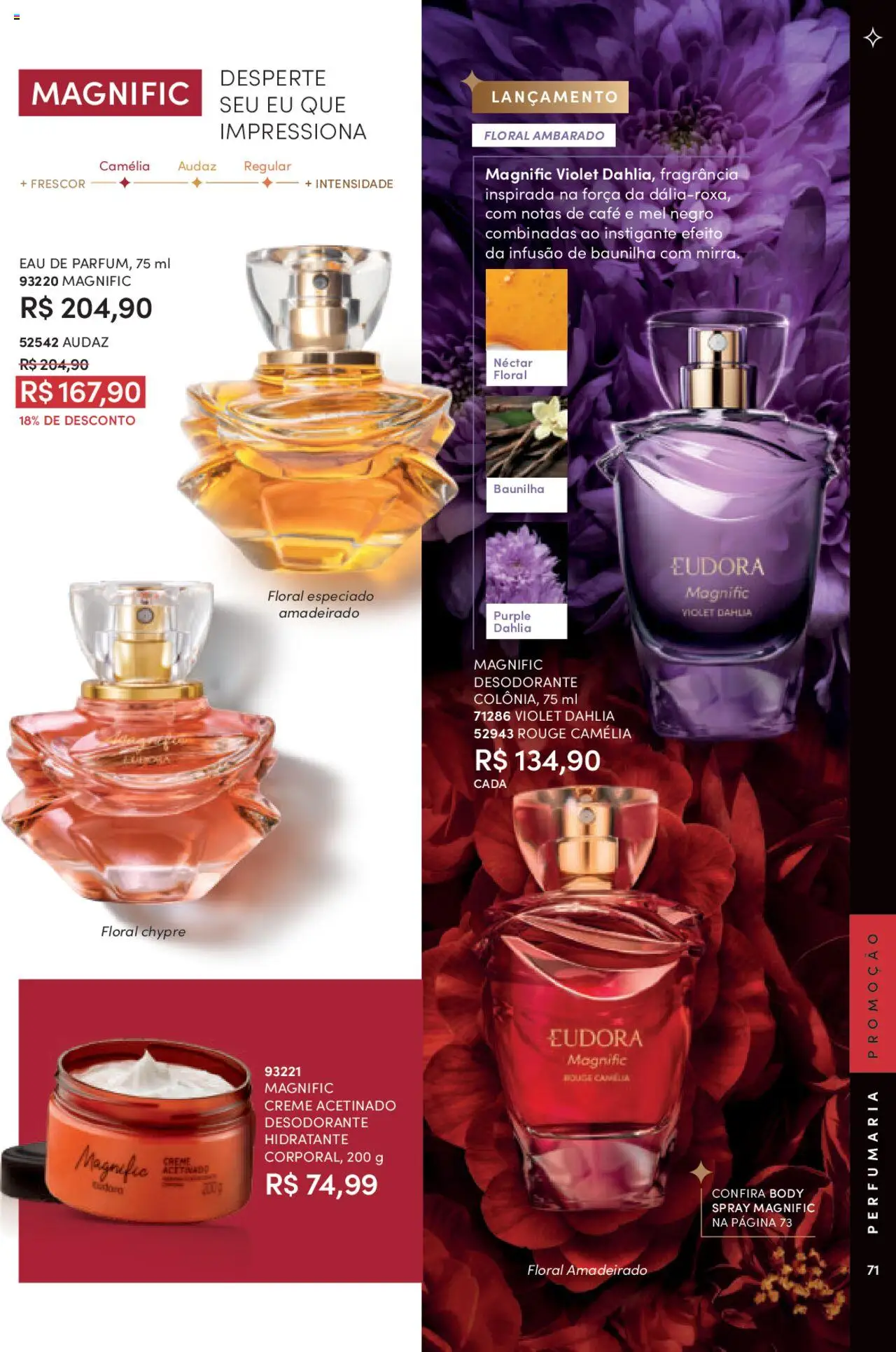 Eudora Folheto - válido de 08.09.2025 | Página: 71 | Produtos: Fragrância, Café, Mel, Body