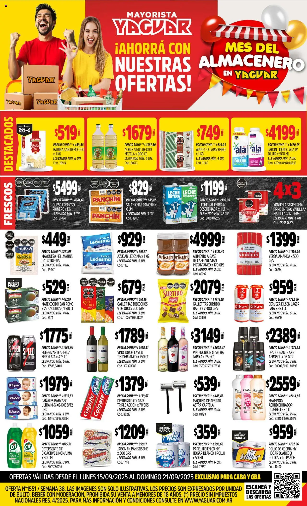 Yaguar - Parque Chacabuco │ válido desde el 15.09.2025 | Página: 1 | Productos: Mate, Jabón líquido, Leche, Yogur
