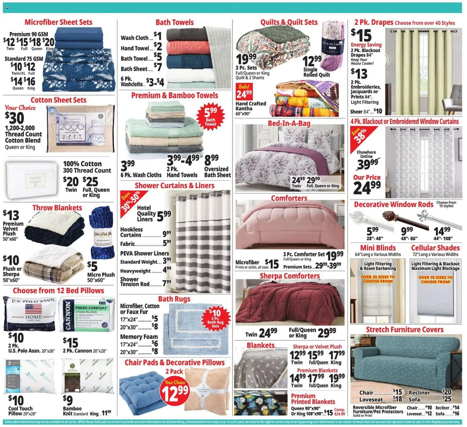 Ocean State Job Lot Weekly Ad - valid from 16.04.2026 | Page: 13 | Products: Bed, Sofa, Recliner, Comforter