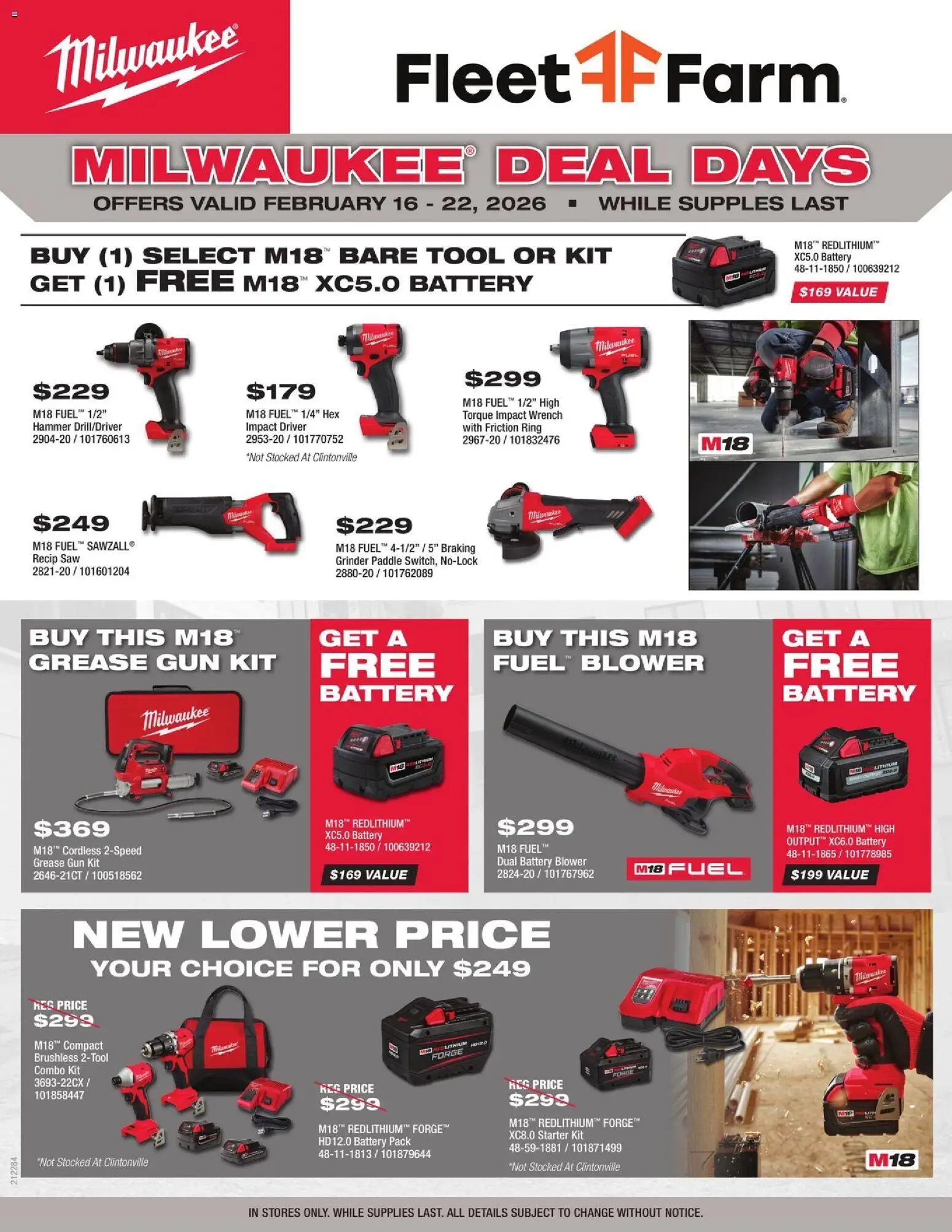 Mills Fleet Farm Milwaukee Days - valid from 16.02.2026 | Page: 2 | Products: Ring, Hammer, Grinder, Blower