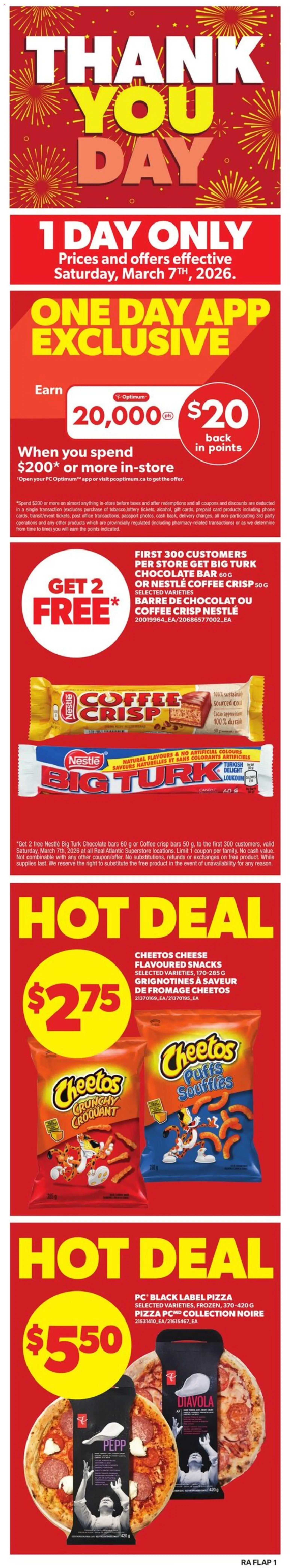 Atlantic Superstore flyer valid from 05.03.2026 | Page: 1 | Products: Phone, Cheese, Coffee, Chocolate