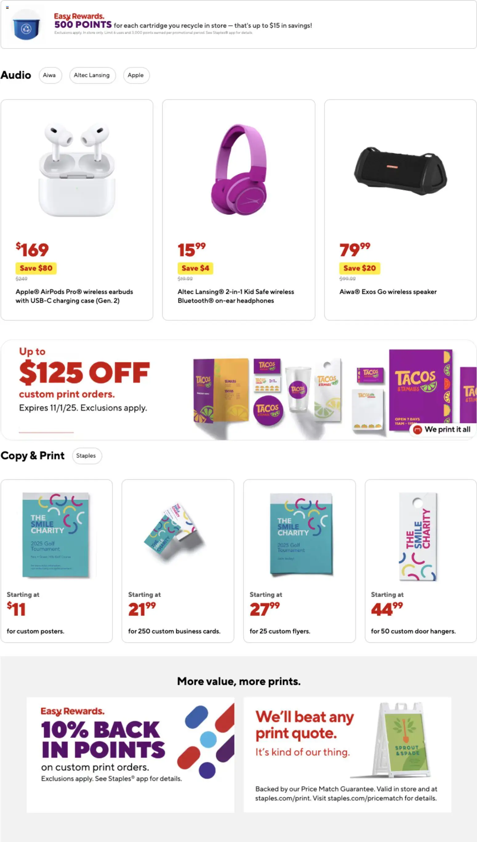 Staples Weekly Ad - valid from 26.10.2025 | Page: 4 | Products: Ham, Headphones, Case, Speaker