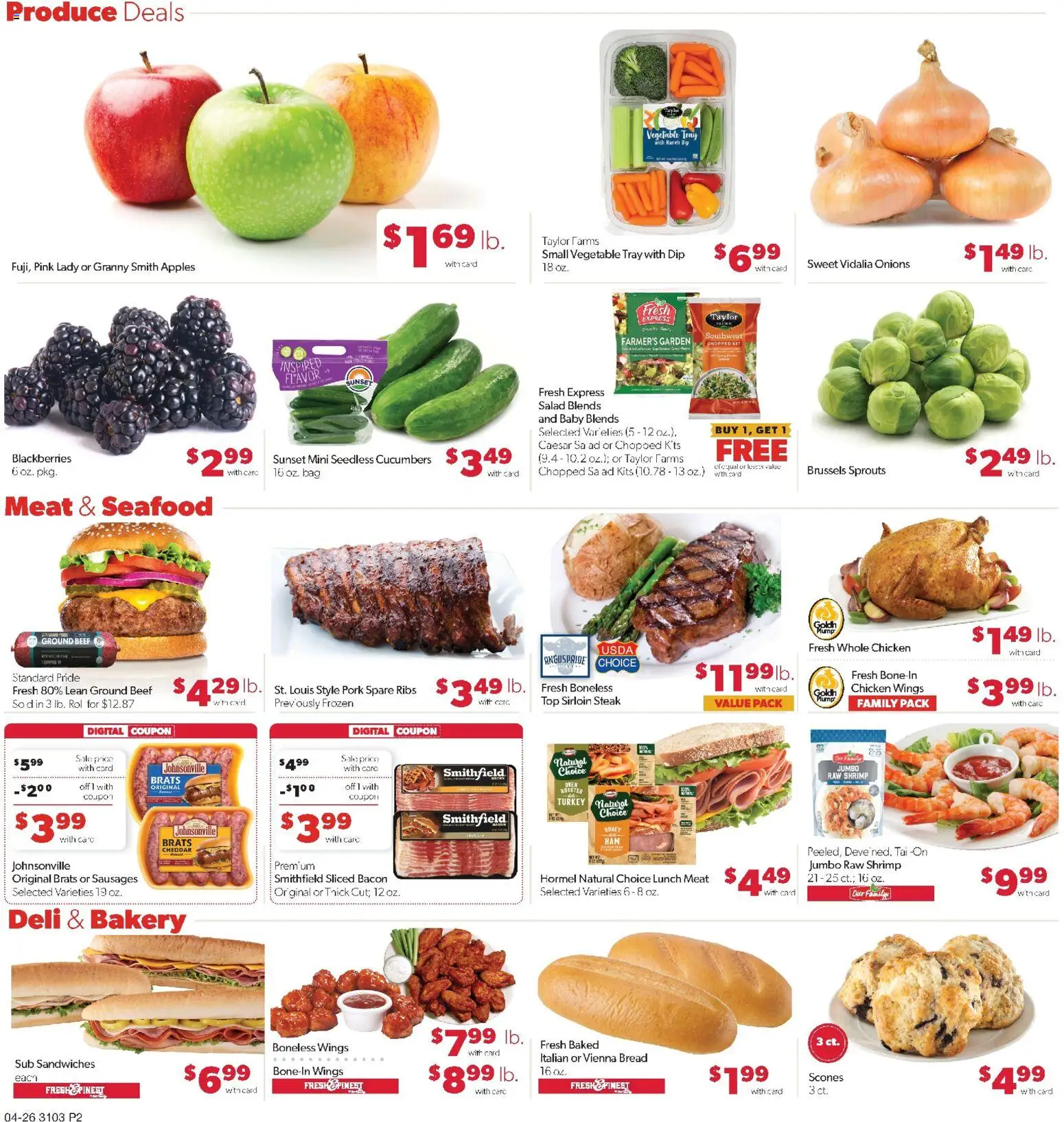 Family Fare Weekly Ad - ND - valid from 26.04.2026 | Page: 2 | Products: Bread, Pork, Salad, Seafood