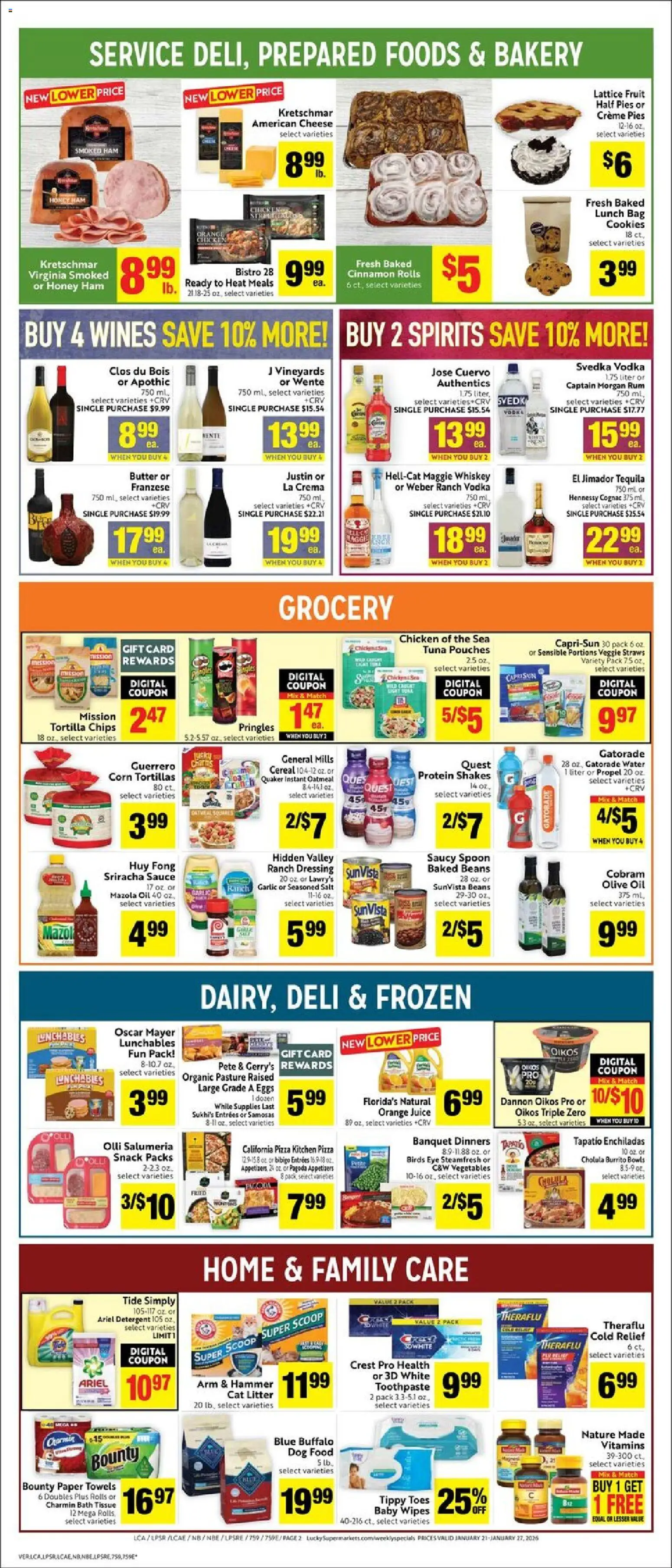 Lucky Supermarkets Weekly - AK - valid from 21.01.2026 | Page: 2 | Products: Butter, Ham, Salt, Bag