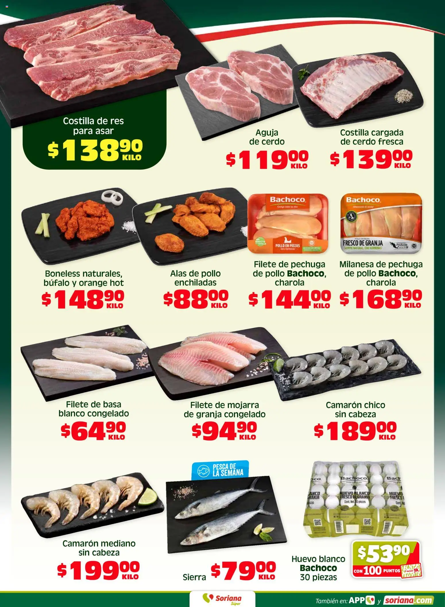 Nuevas ofertas de Soriana válidas en toda la República Mexicana desde el 10.04.2026. ¡Encuentra las mejores ofertas en Soriana Fin de Semana Súper: Chih, Delicias, Dur y Coah (excepto Saltillo)! | Página: 4 | Productos: Pollo, Huevo, Cerdo, Sierra