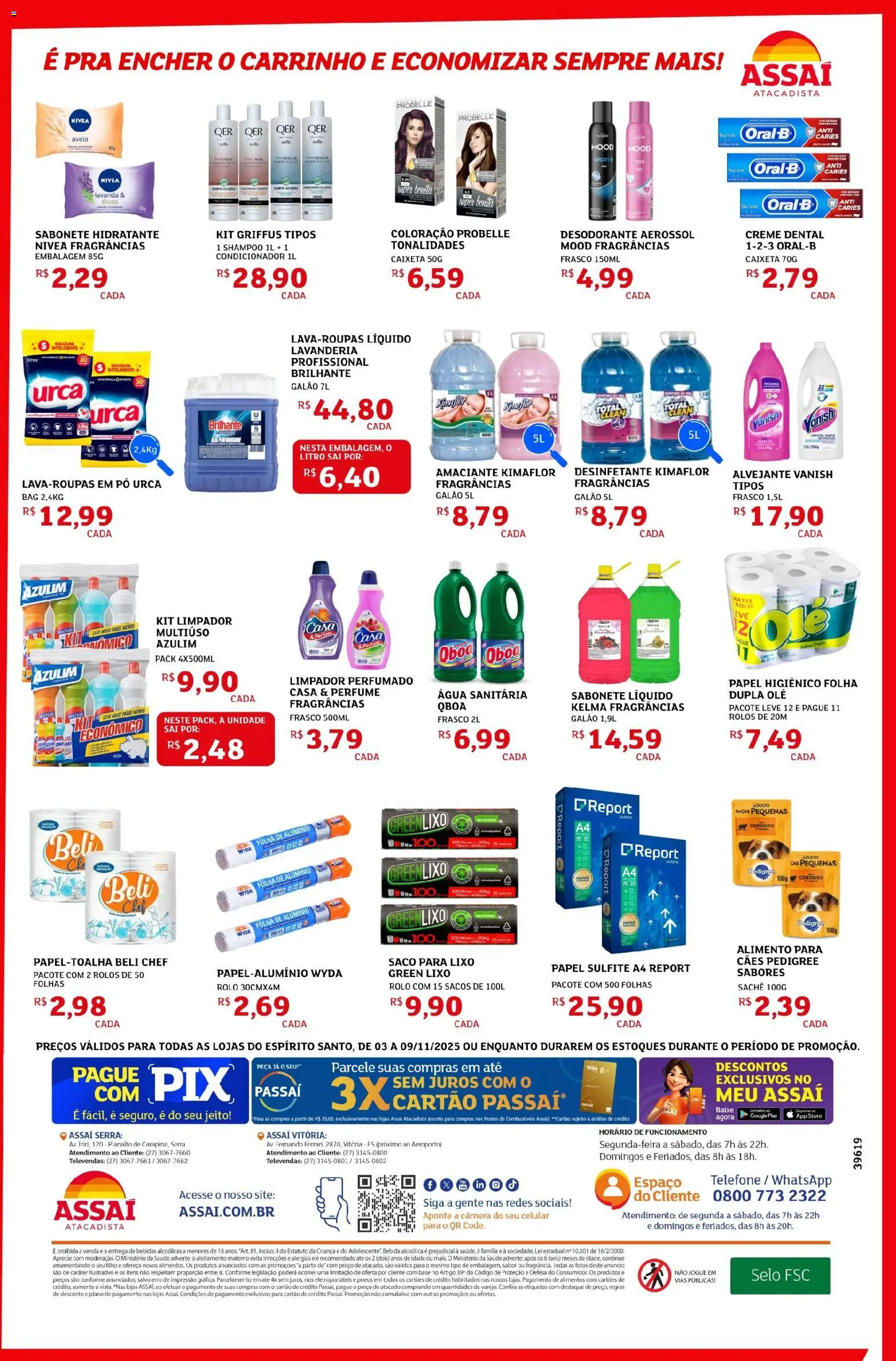 Assaí Atacadista Folheto - válido de 03.11.2025 | Página: 4 | Produtos: Shampoo, Perfume, Pneus, Papel higiênico
