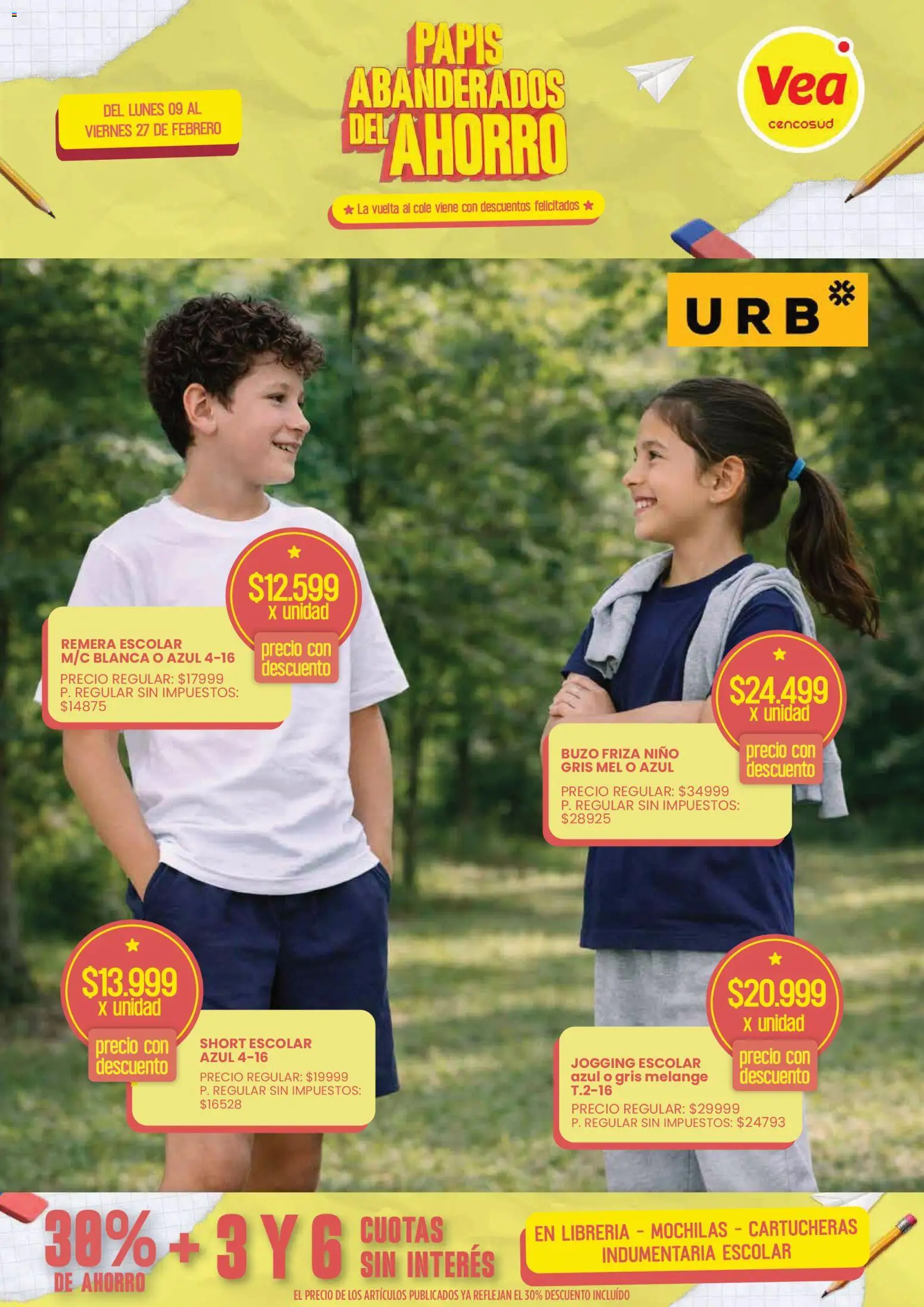 Vea - Oferta Nacional Vuelta al Cole │ válido desde el 09.02.2026 | Página: 8 | Productos: Remera, Buzo, Jogging, Short