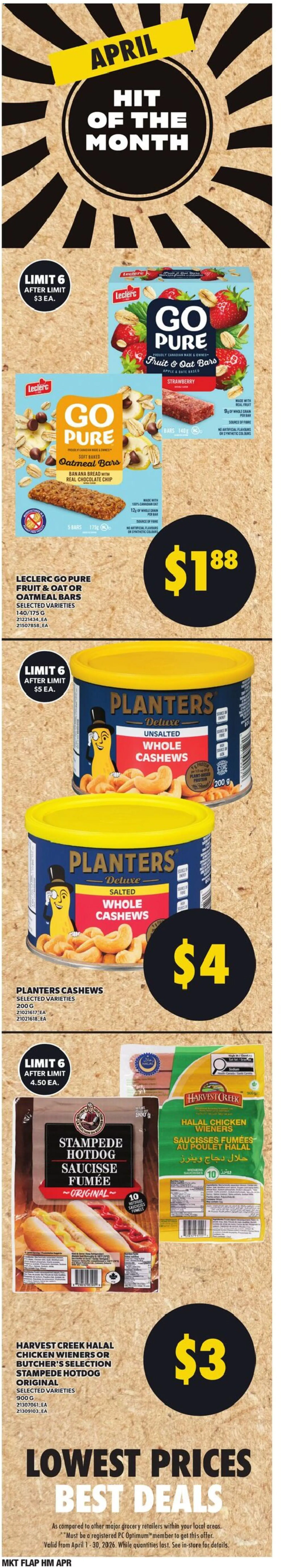 Loblaws flyer valid from 09.04.2026 | Page: 9 | Products: PC, Bread, Chocolate, Chicken