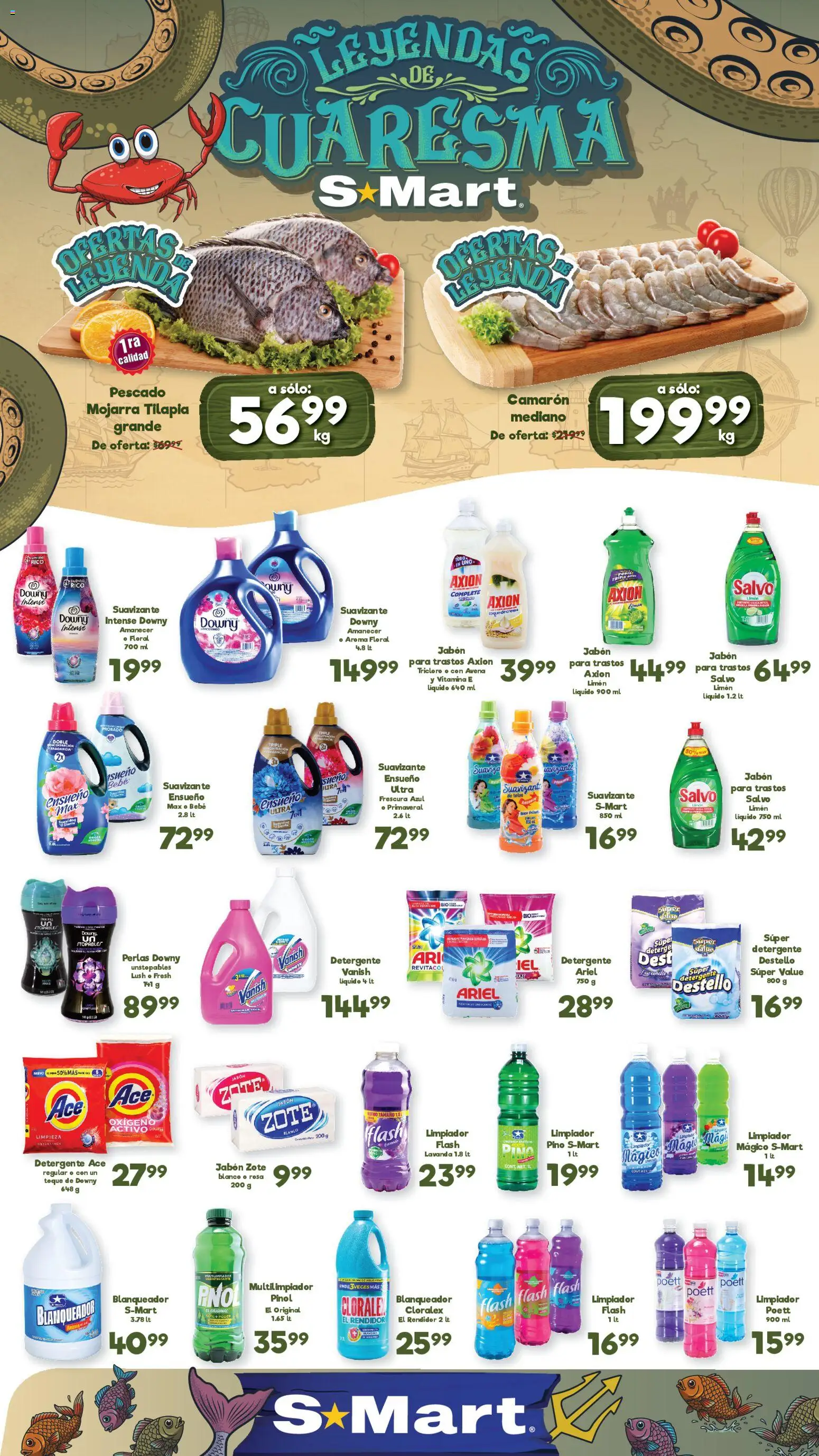 Nuevas ofertas de S-Mart válidas en toda la República Mexicana desde el 27.02.2026. ¡Encuentra las mejores ofertas en S-Mart folleto Ofertas de feria Chihuahua! | Página: 1 | Productos: Detergente, Avena, Limón, Jabón