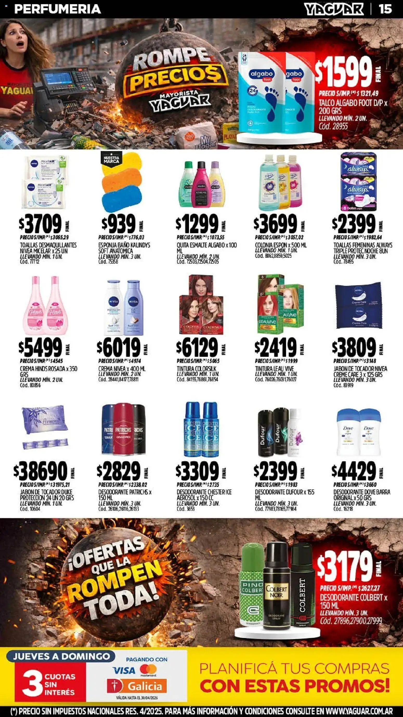 Yaguar - Oferta Semanal Chaco │ válido desde el 20.04.2026 | Página: 15 | Productos: Toallas, Baño, Jabón, Desodorante