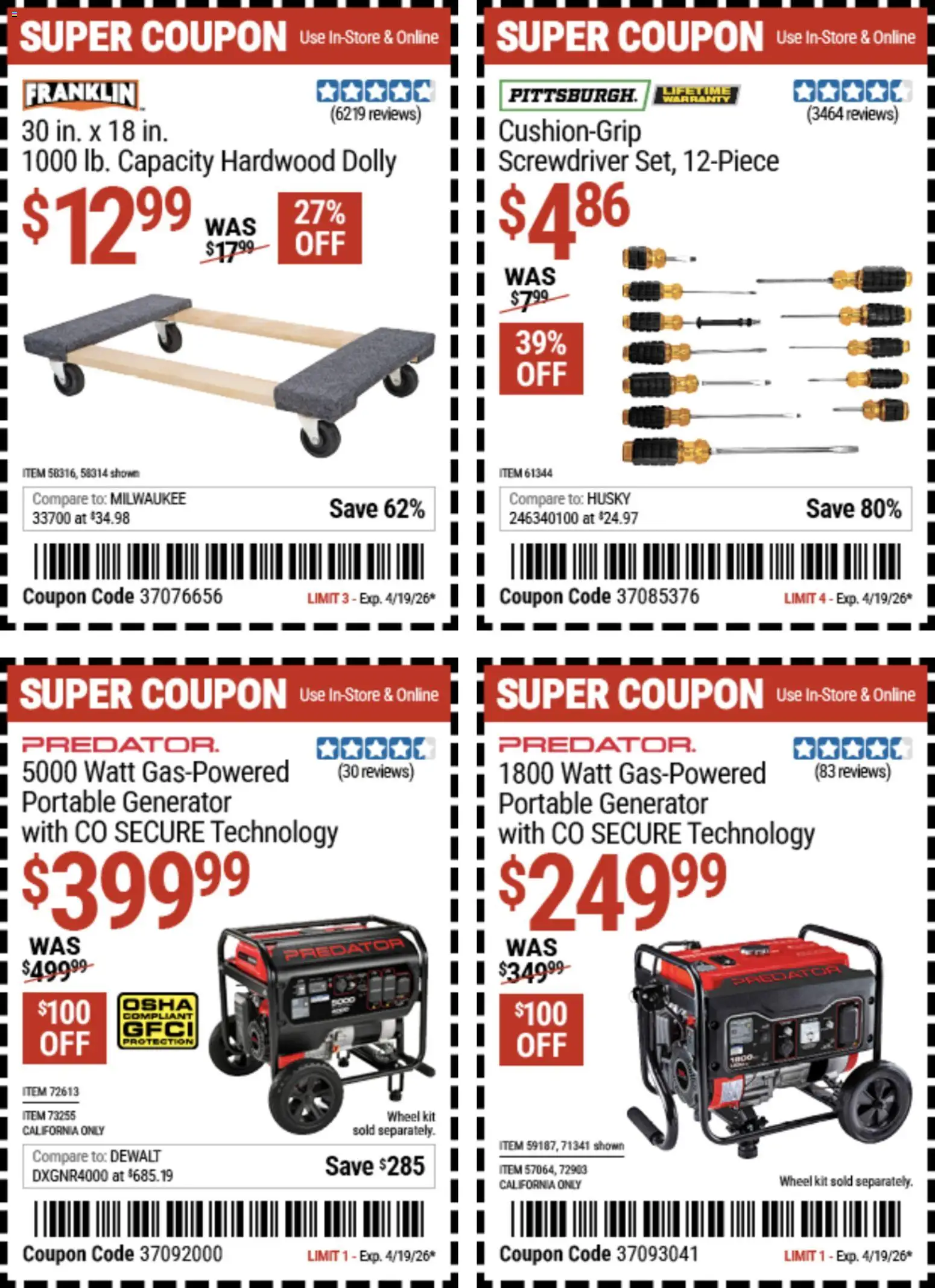 Harbor Freight Spring Black Friday - valid from 14.04.2026 | Page: 28 | Products: Screwdriver
