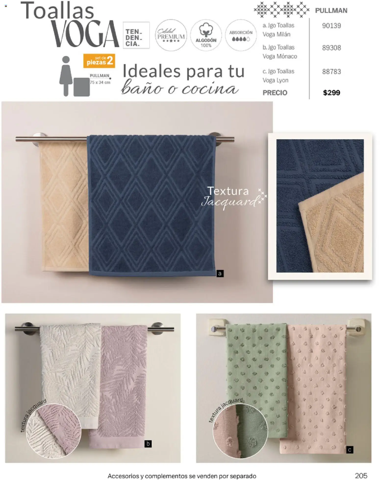 Nuevas ofertas de Vianney válidas en toda la República Mexicana desde el 06.03.2026. ¡Encuentra las mejores ofertas en Vianney catálogo Tu hogar, nuestra pasión! | Página: 207 | Productos: Cocina, Algodón, Toallas, Baño