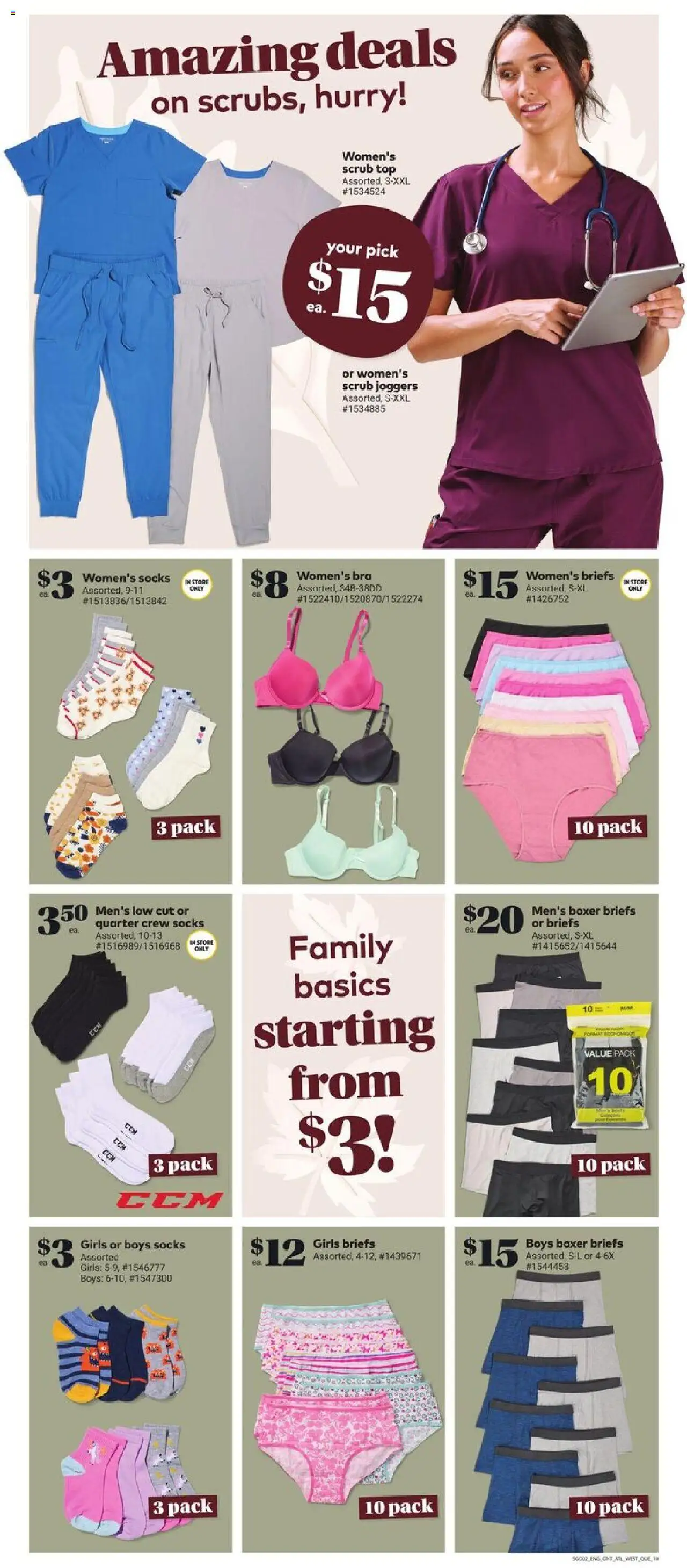 Giant Tiger flyer valid from 13.08.2025 | Page: 12 | Products: Bra, Socks, Briefs