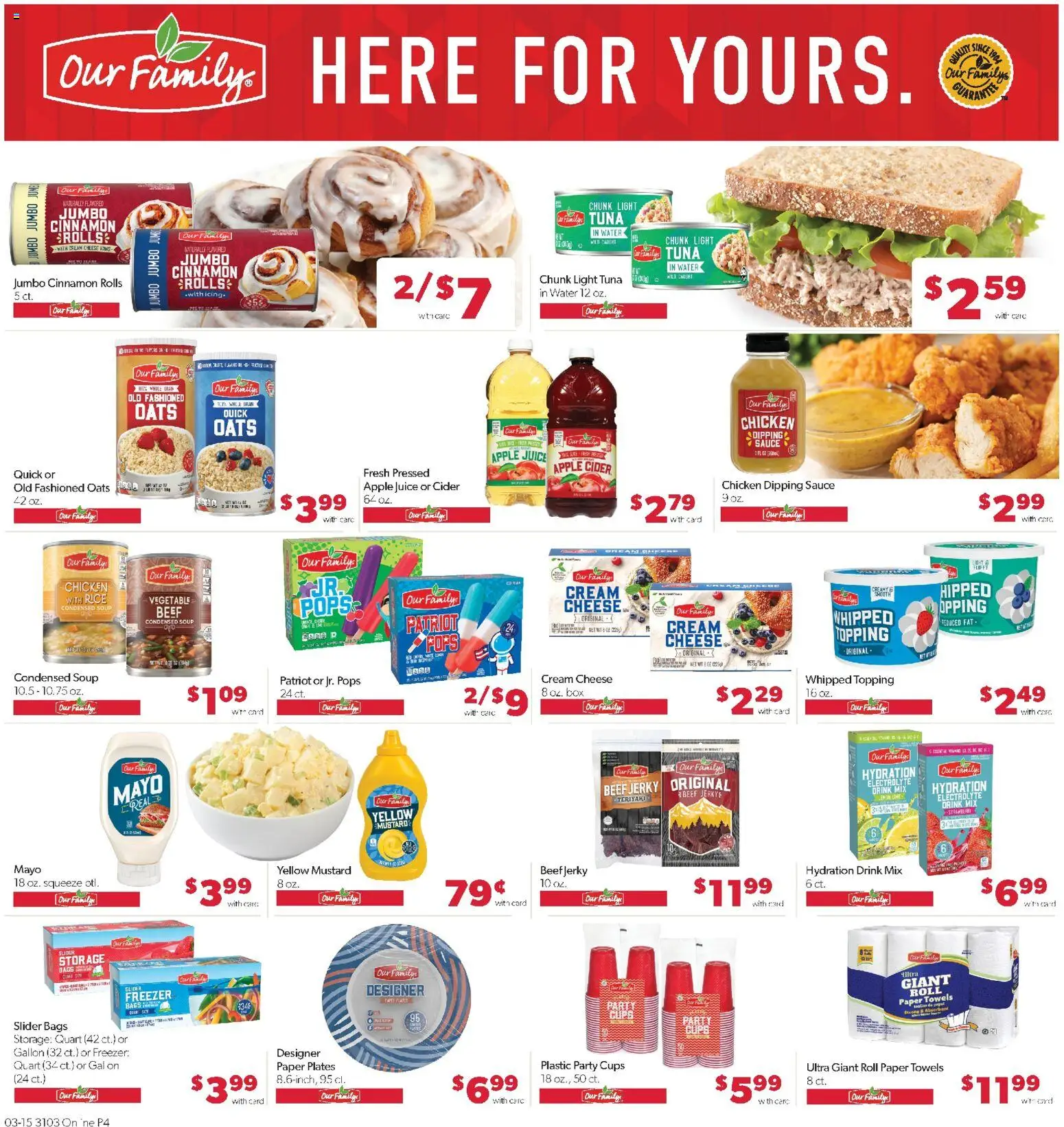 Family Fare Weekly Ad - valid from 15.03.2026 | Page: 9 | Products: Cheese, Juice, Rice, Cream