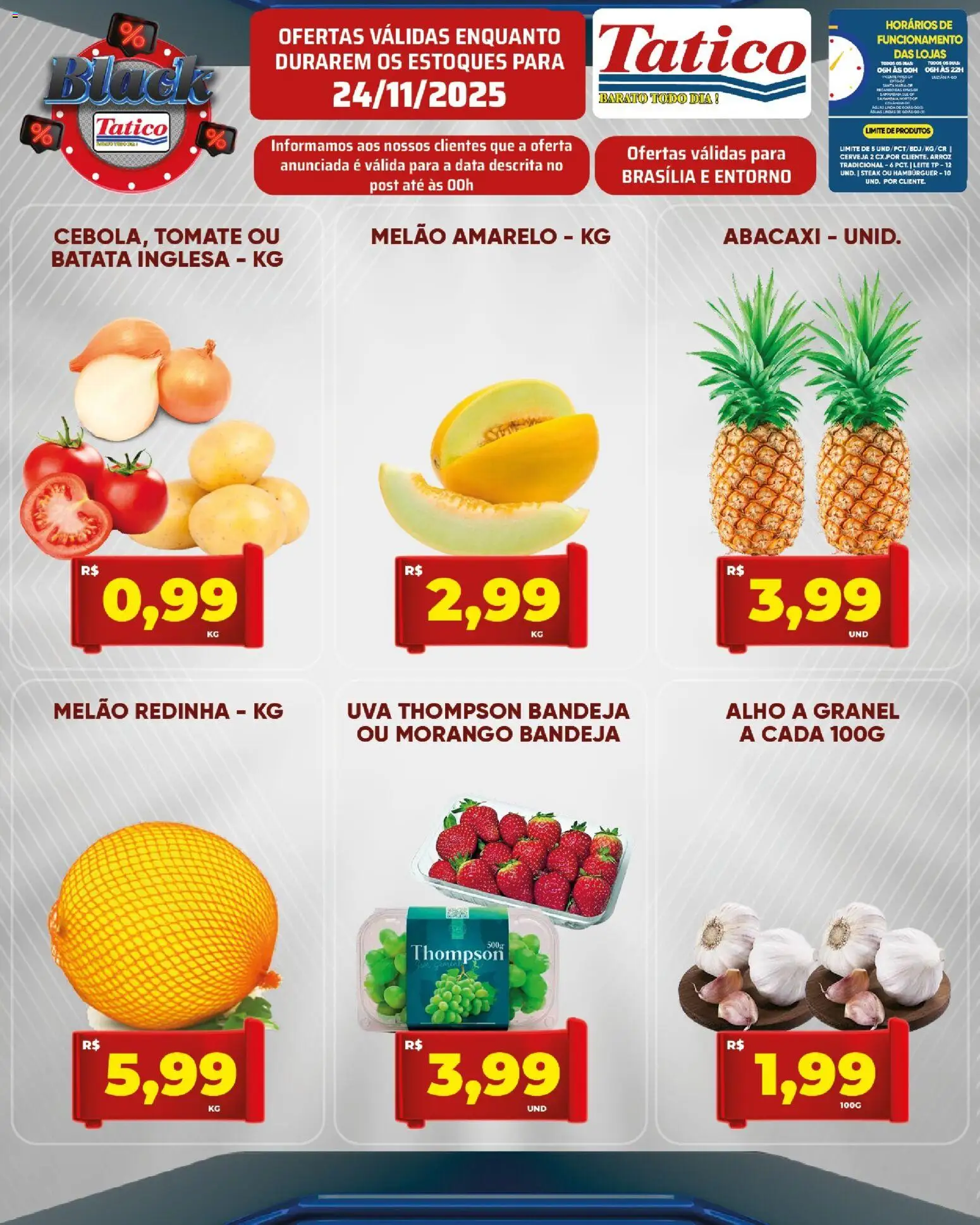 Tatico Folheto - válido de 25.11.2025 | Página: 24 | Produtos: Abacaxi, Hambúrguer, Bandeja, Batata