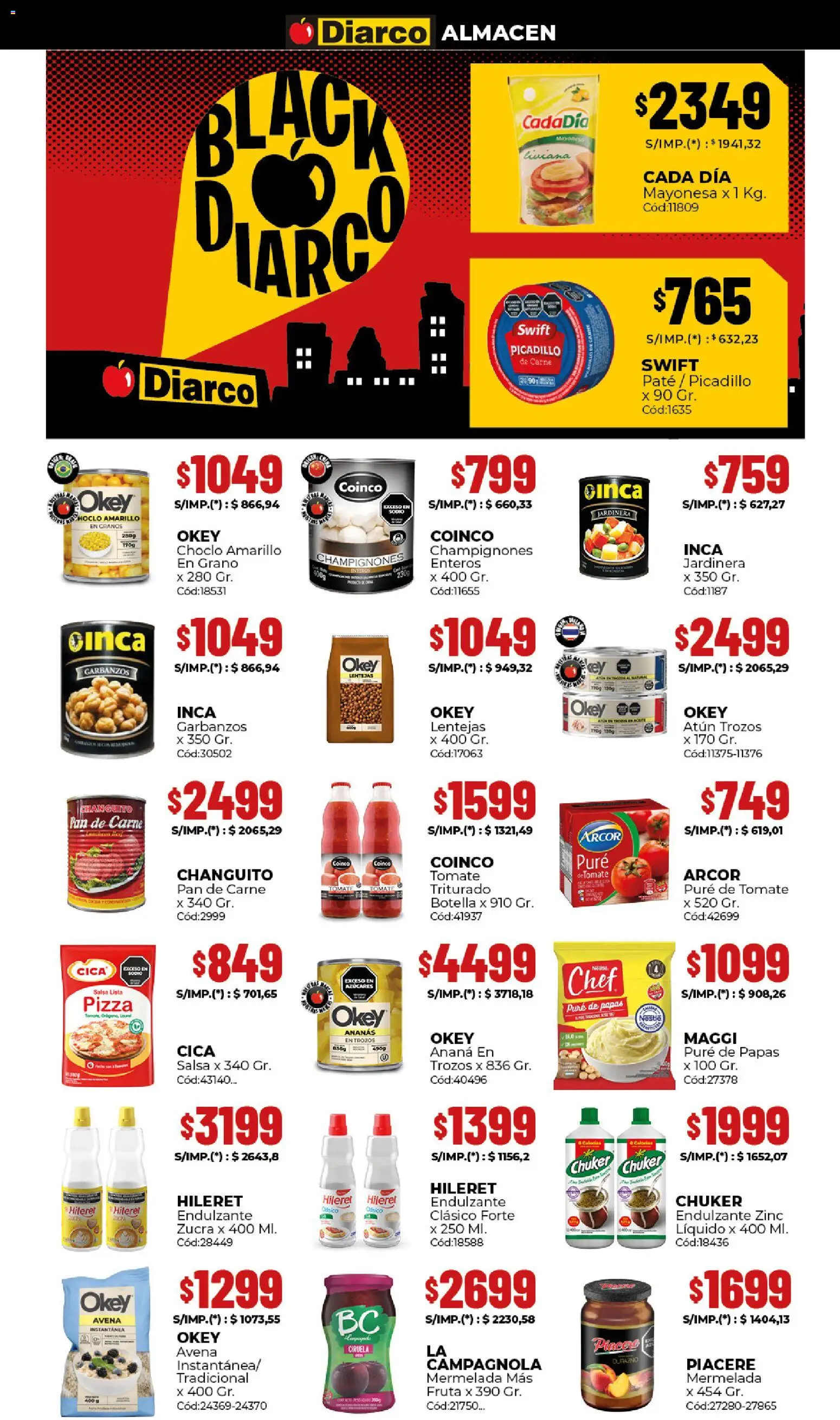 Diarco - Black Friday │ válido desde el 17.11.2025 | Página: 7 | Productos: Choclo, Garbanzos, Pure de Tomate, Mermelada