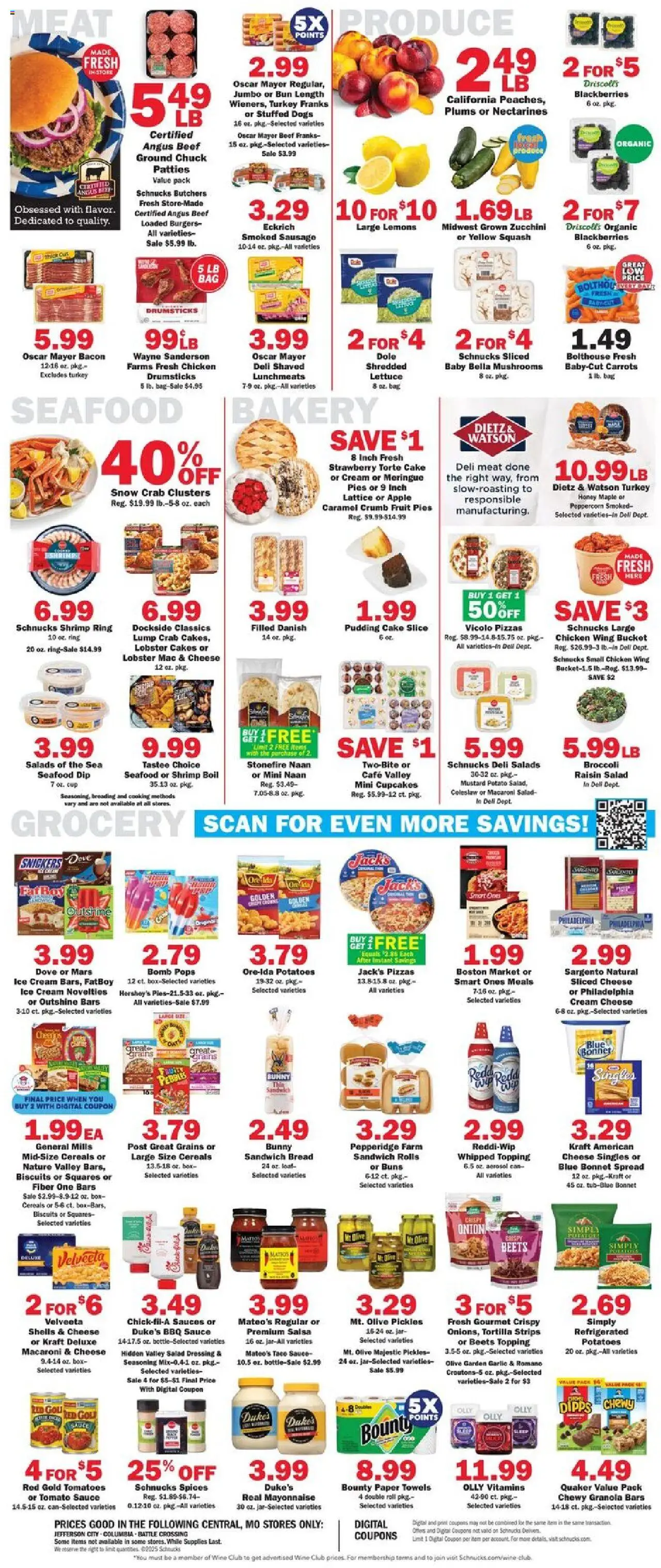 Schnucks Ad - valid from 27.08.2025 | Page: 4 | Products: Zucchini, Bread, Sausage, Bag