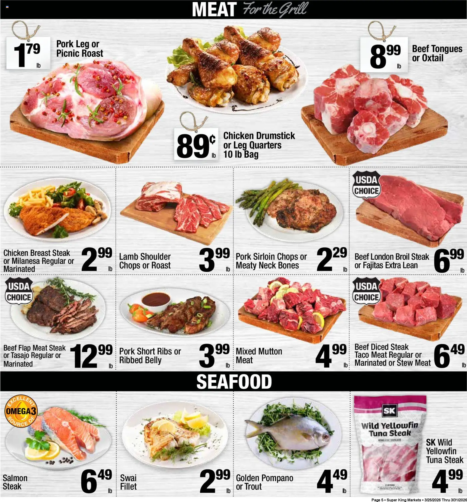 Super King Weekly Ad - valid from 25.03.2026 | Page: 6 | Products: Pork, Beef, Bag, Grill