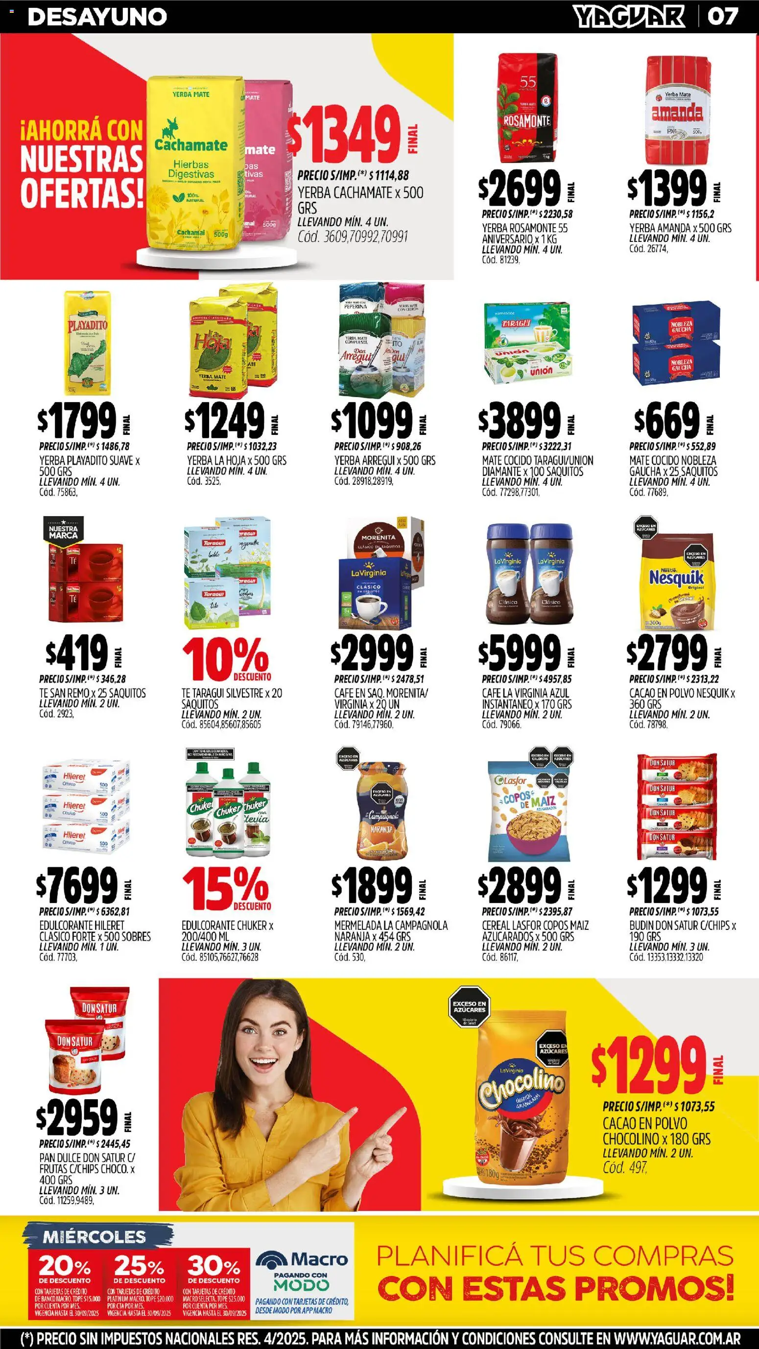 Yaguar - San Juan │ válido desde el 27.10.2025 | Página: 7 | Productos: Polvo, Maiz, Leche, Pan