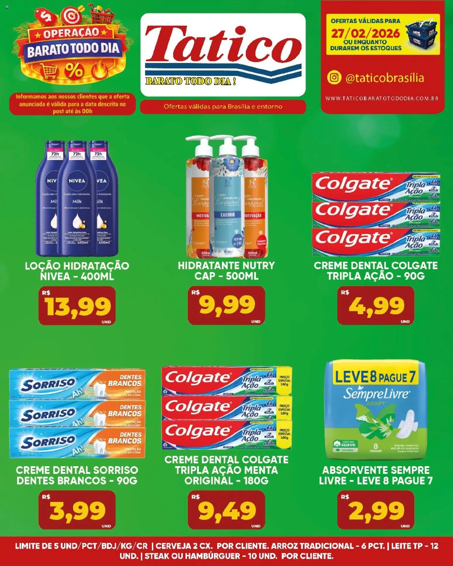 Tatico Folheto - válido de 27.02.2026 | Página: 16 | Produtos: Leite, Cerveja, Creme, Absorvente