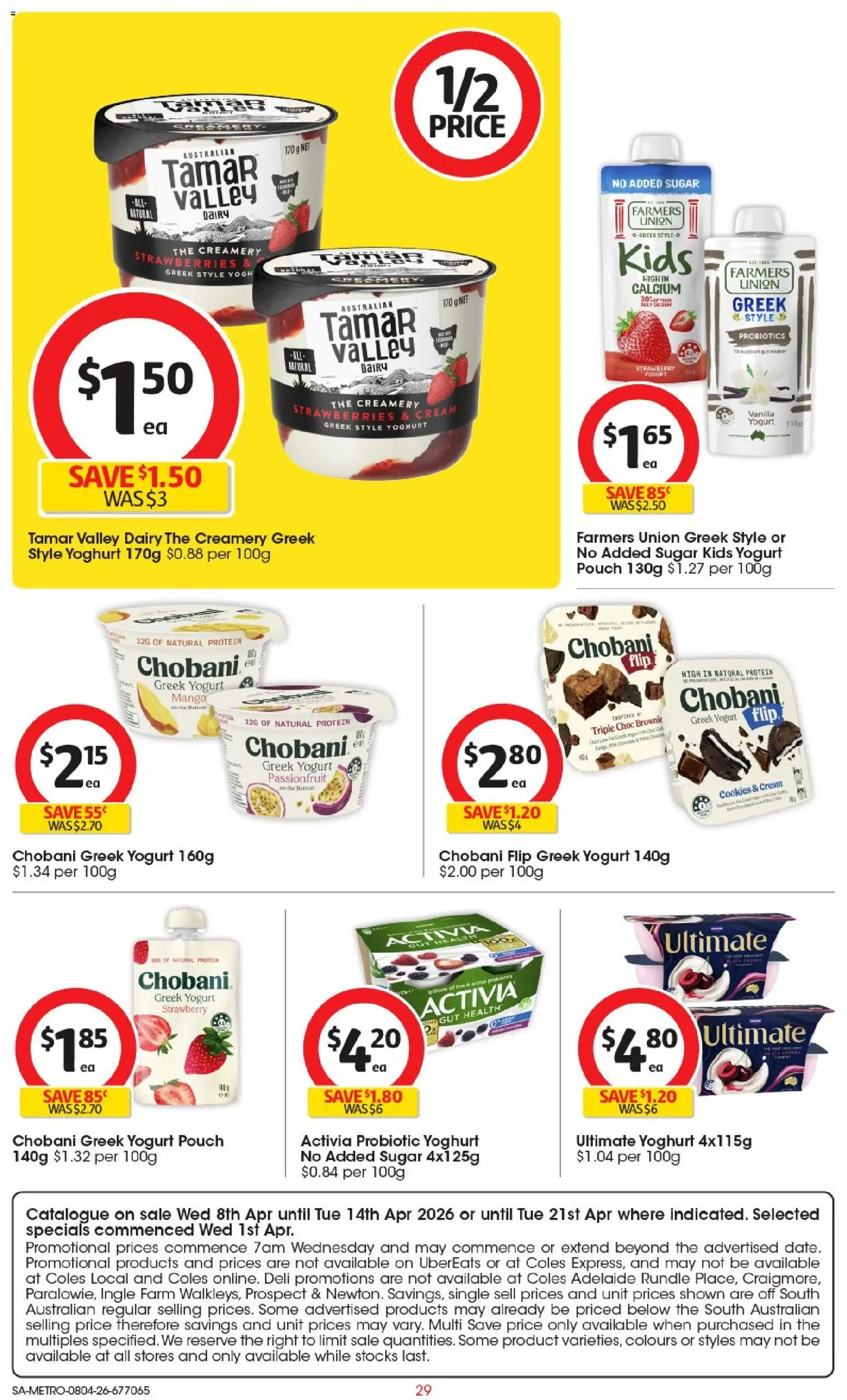 Coles catalogue - valid from 08.04.2026 | Page: 29 | Products: Dairy, Yoghurt, Cream, Mango