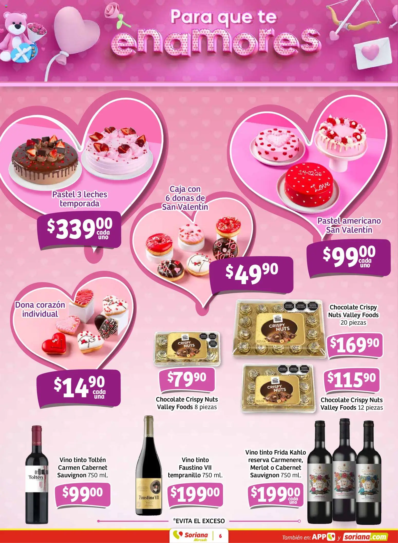 Nuevas ofertas de Soriana válidas en toda la República Mexicana desde el 30.01.2026. ¡Encuentra las mejores ofertas en Soriana - Pesito Valedor Mercado: Chih, Coah, Dur, NL, SLP, Tamps, Zac! | Página: 14 | Productos: Pastel, Chocolate, Vino, Té