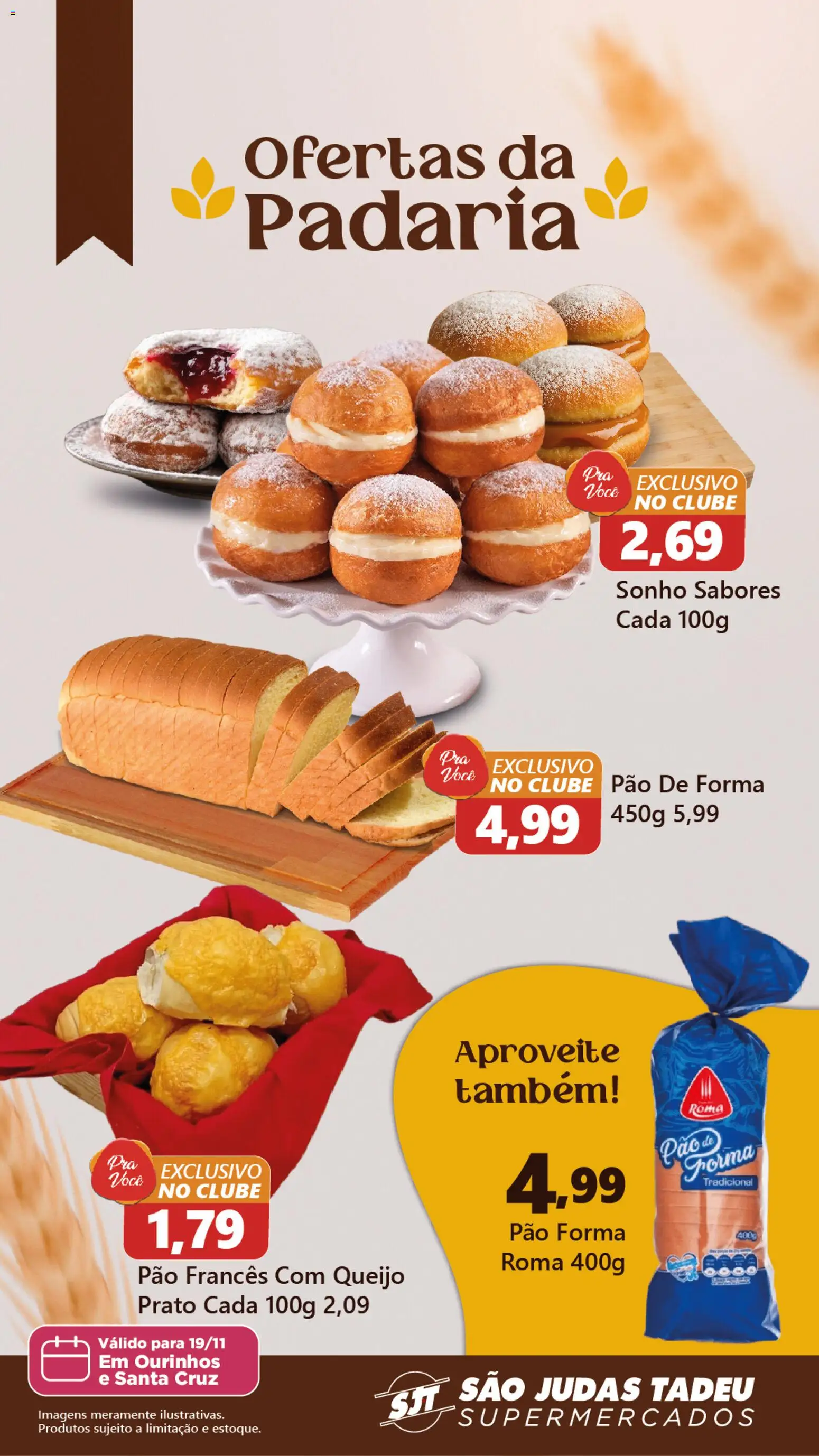 São Judas Tadeu Folheto - válido de 19.11.2025 | Página: 1 | Produtos: Queijo, Pão, Pão de forma, Pão francês