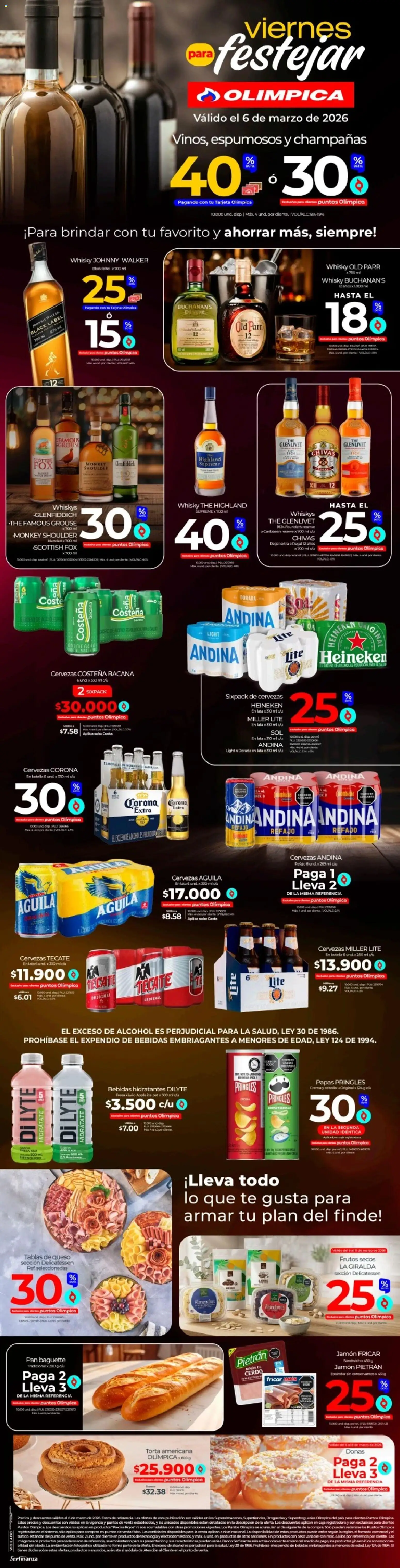 Olímpica revista - valida desde el 06.03.2026 | Página: 1 | Productos: Sobre, Plátano, Pan, Tintura