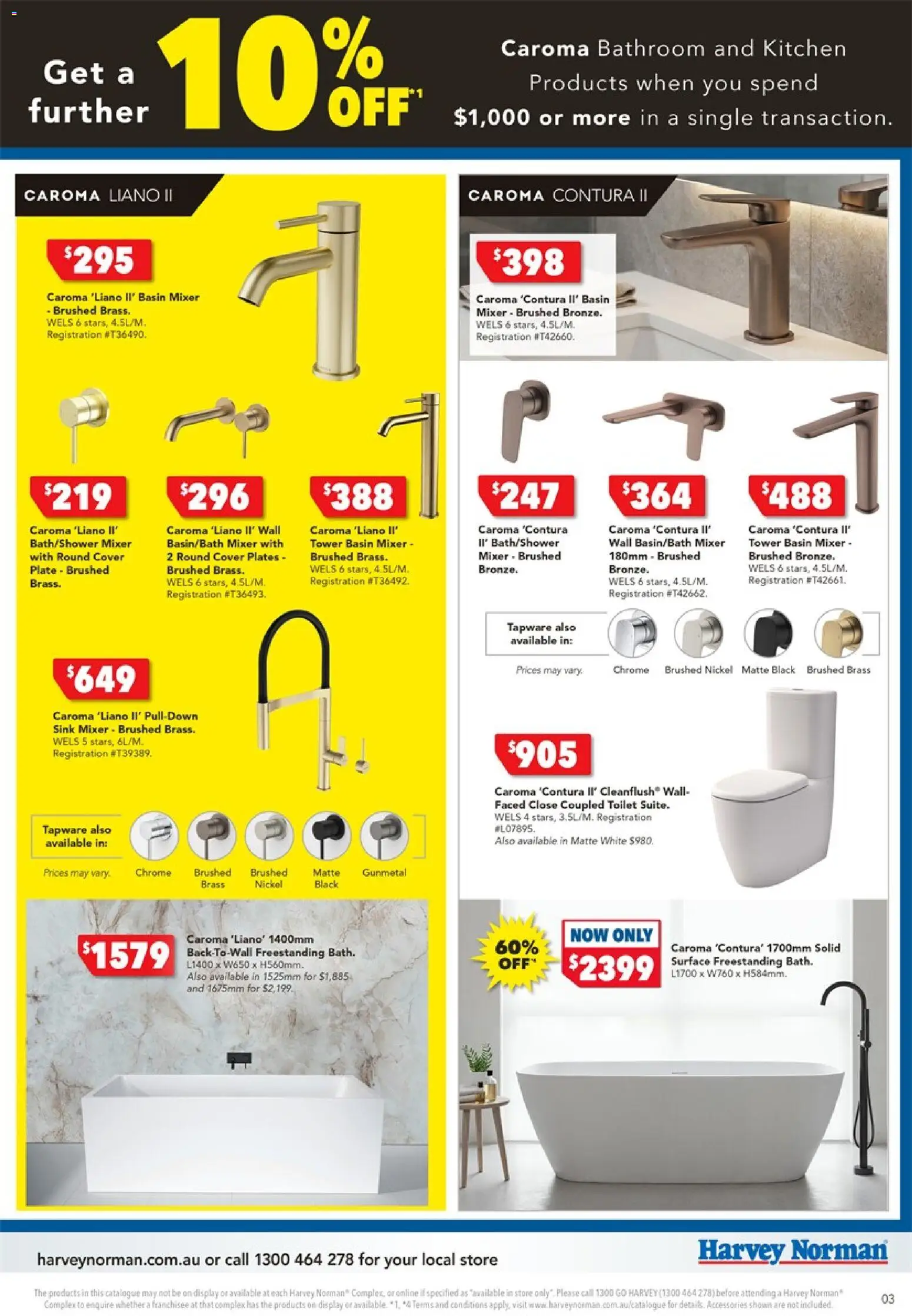 Harvey Norman catalogue - valid from 25.12.2025 | Page: 3 | Products: Sink, Toilet, Mixer, Bathroom