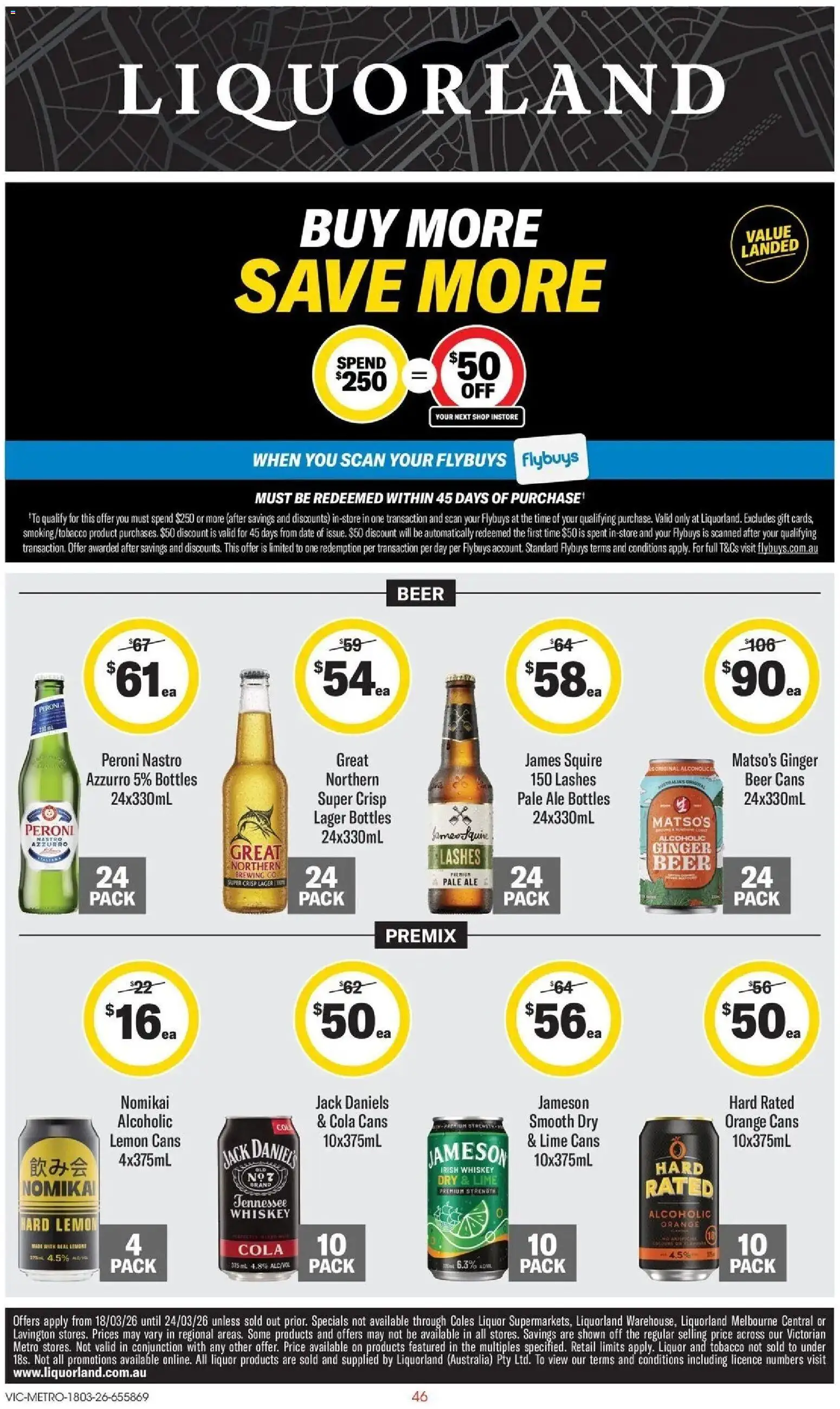 Coles catalogue - valid from 17.03.2026 | Page: 46 | Products: Ginger, Beer, Whiskey, Date