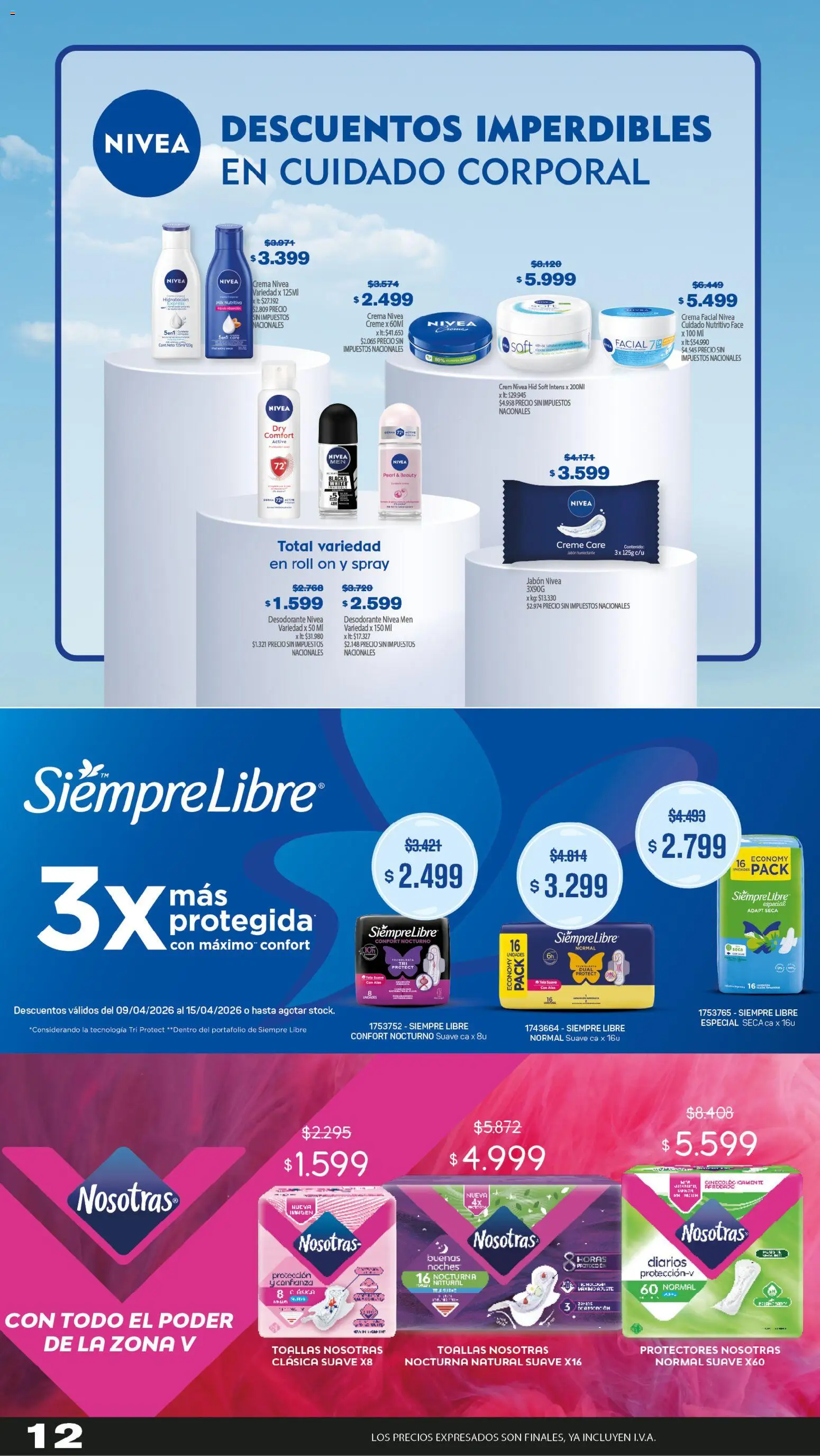 Makro Ofertas VOLVETE A ILUSIONAR │ válido desde el 09.04.2026 | Página: 12 | Productos: Toallas, Jabón, Desodorante, Crema