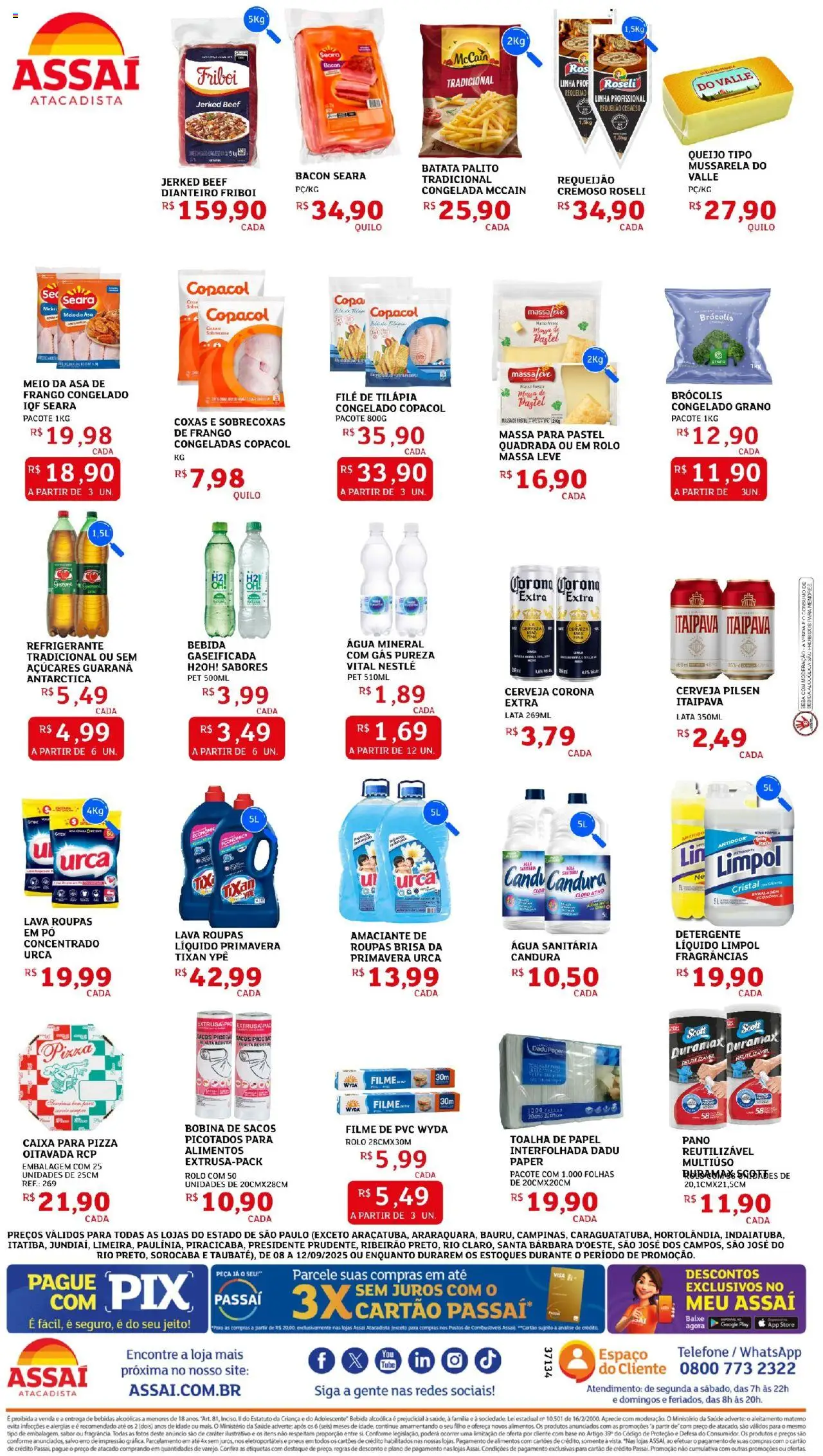 Assaí Atacadista Folheto - válido de 08.09.2025 | Página: 2 | Produtos: Caixa, Pneus, Água mineral, Batata
