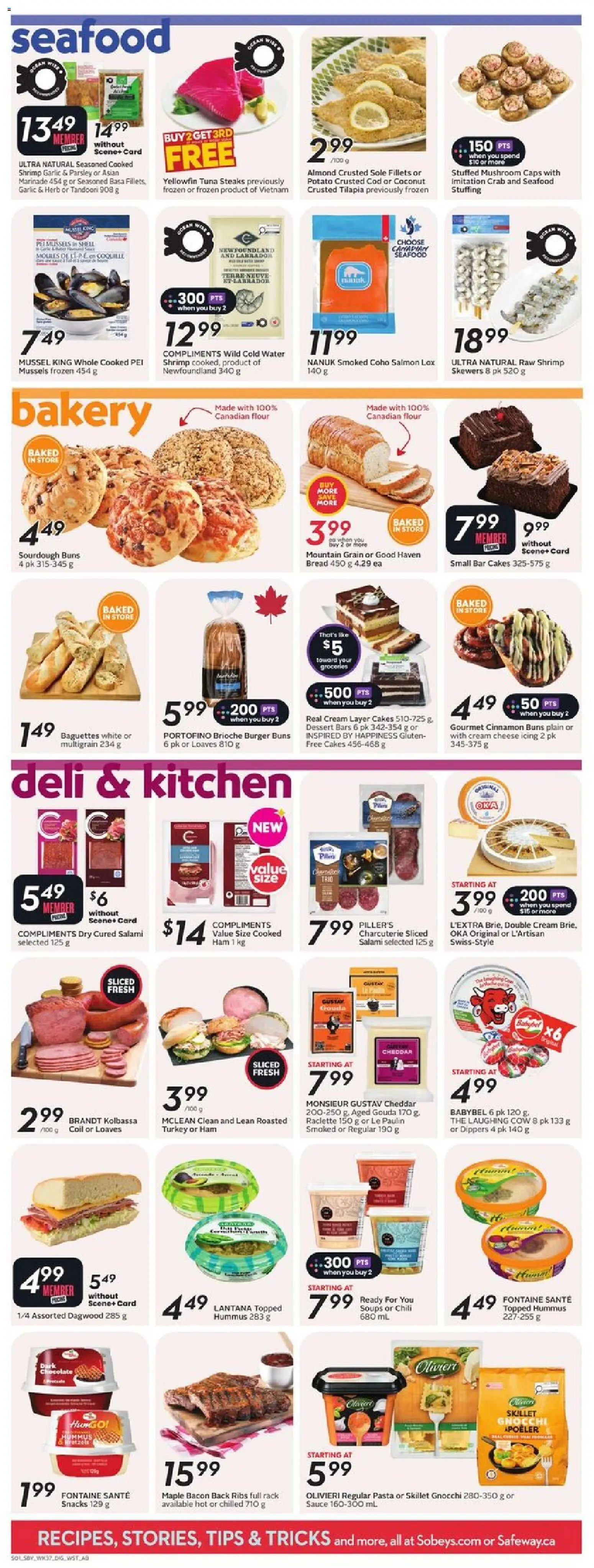Safeway flyer valid from 08.01.2026 | Page: 9 | Products: Cream, Bakery, Salami, Ham